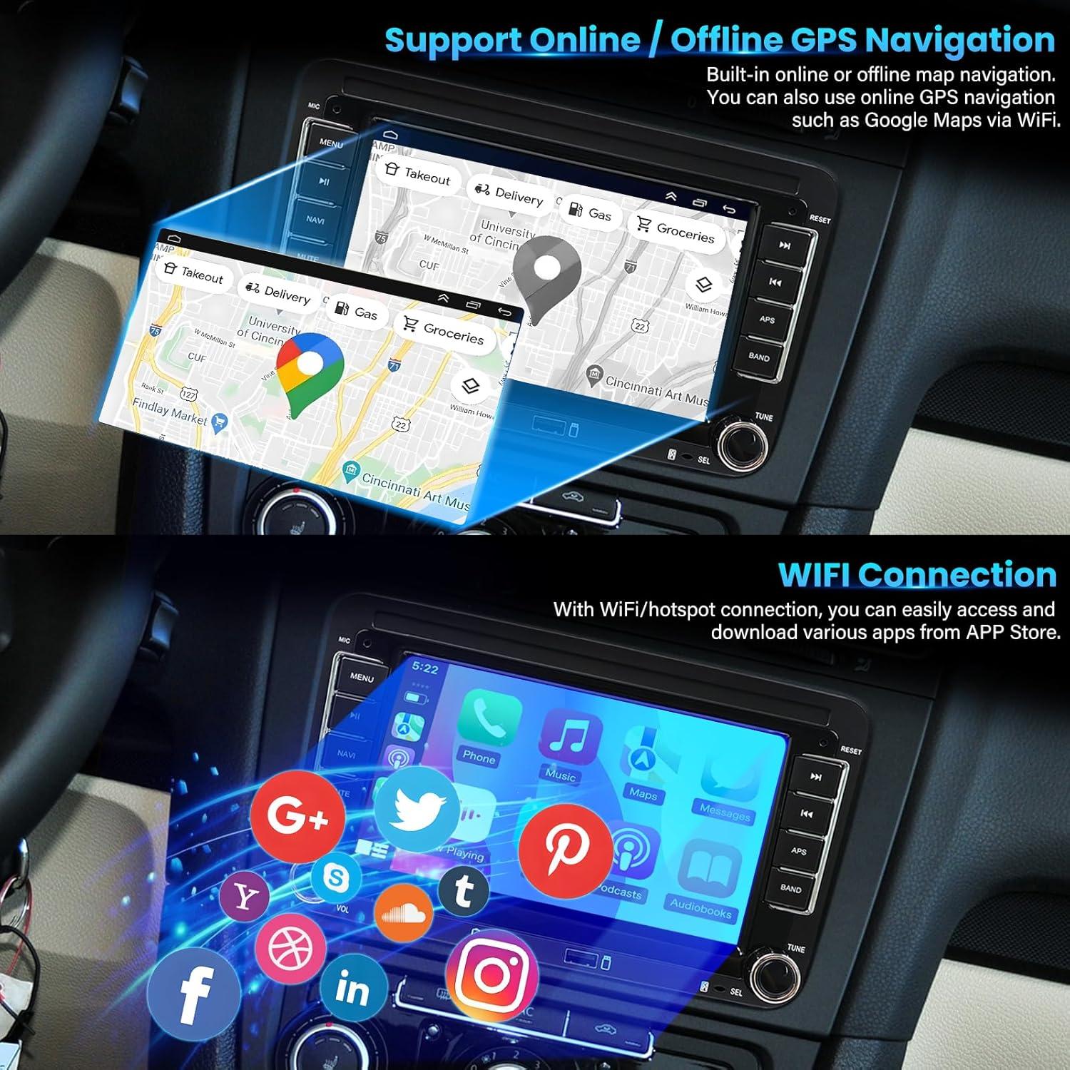 Estéreo de Coche Android 14 YCBB 7" 4GB/64GB CarPlay/Android Auto