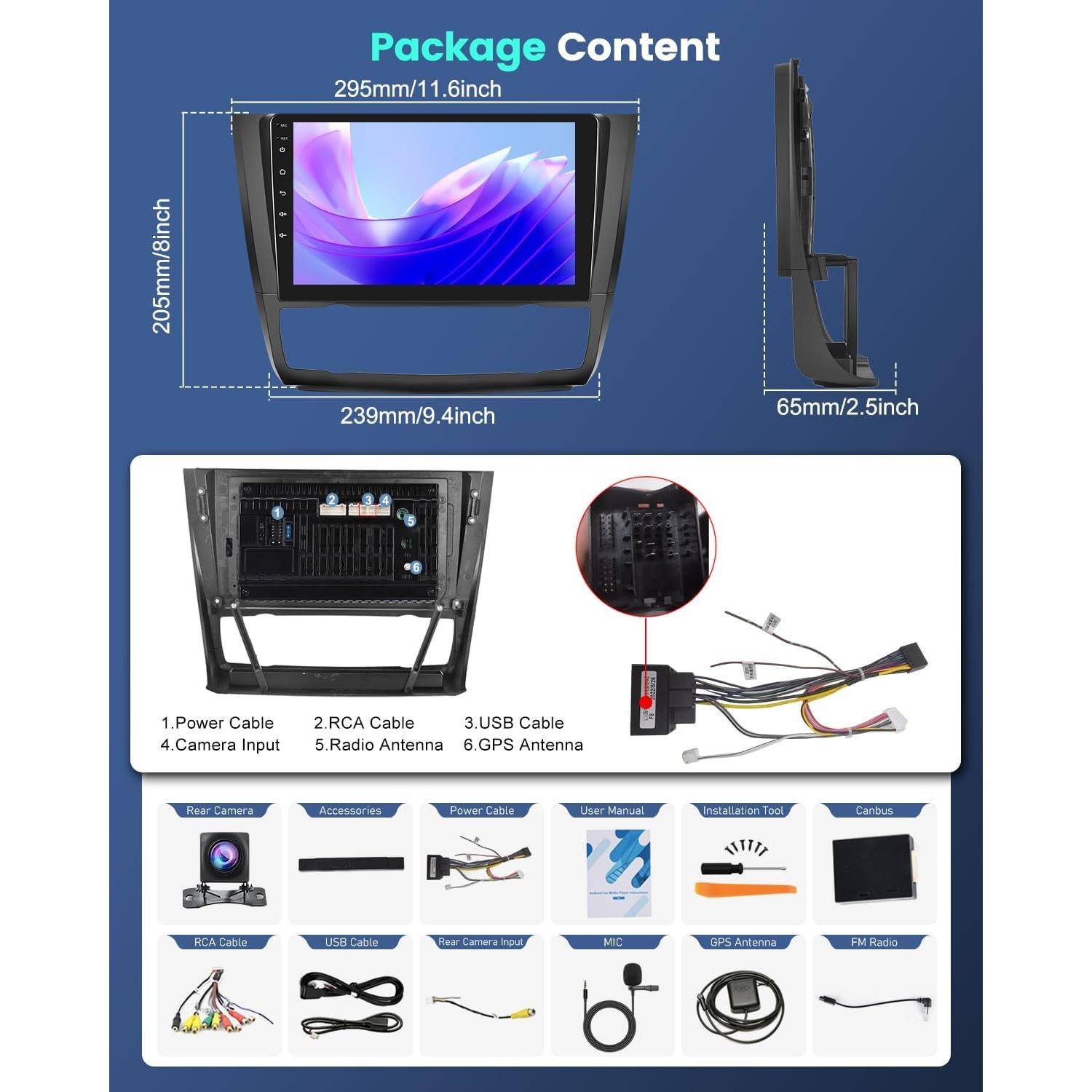 Radio Android 9" EKAT para BMW Serie 1 E87 E81 E82 E88 2008-2012