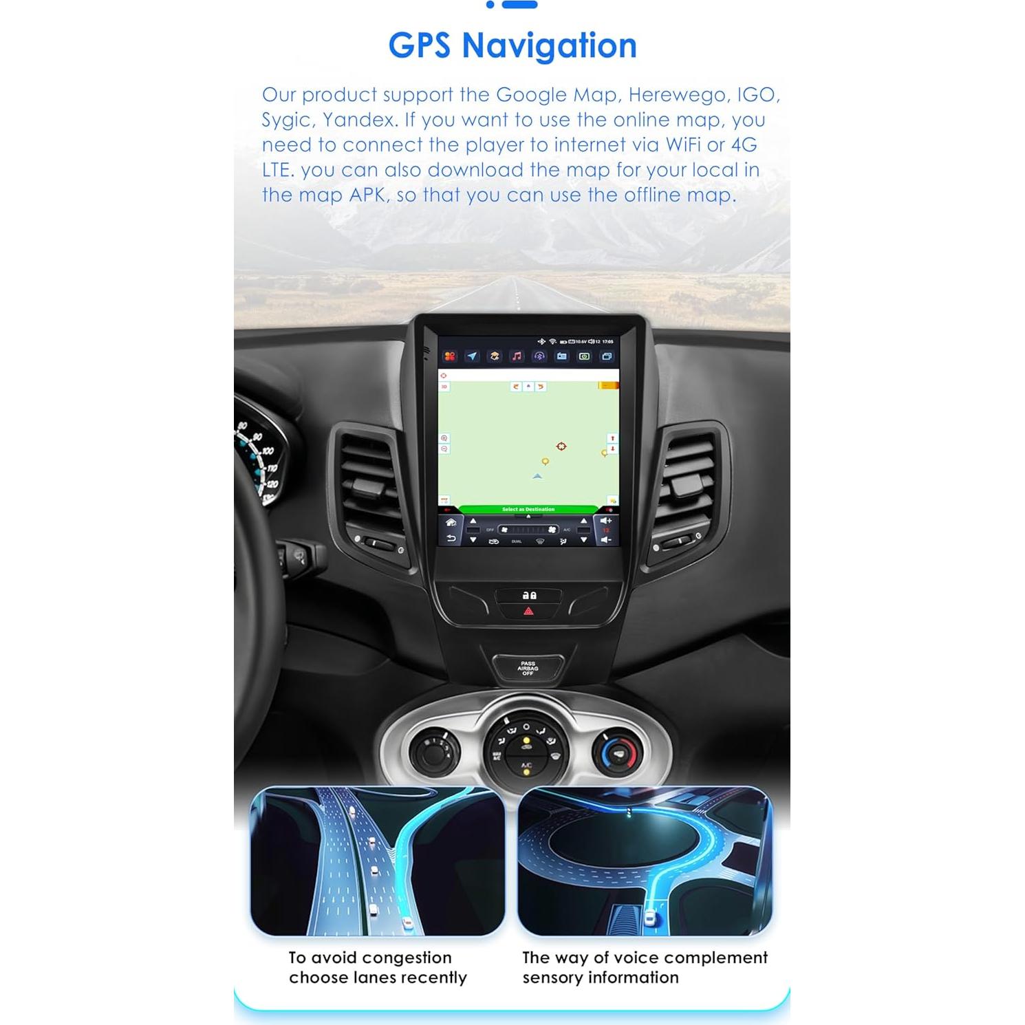 Radio de Coche Android 14 CheDux 9.7" 6GB 64GB Bluetooth GPS