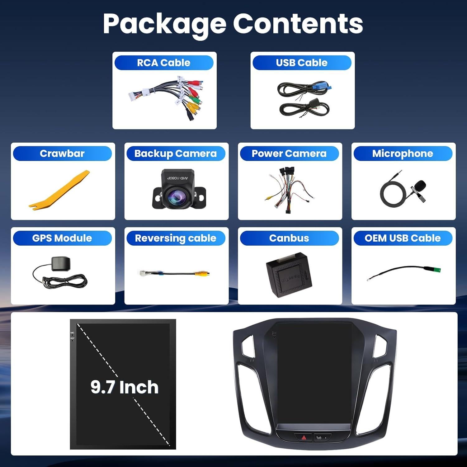 Radio de Coche 8Core para Ford Focus 2012-2018 con Bluetooth 5.0