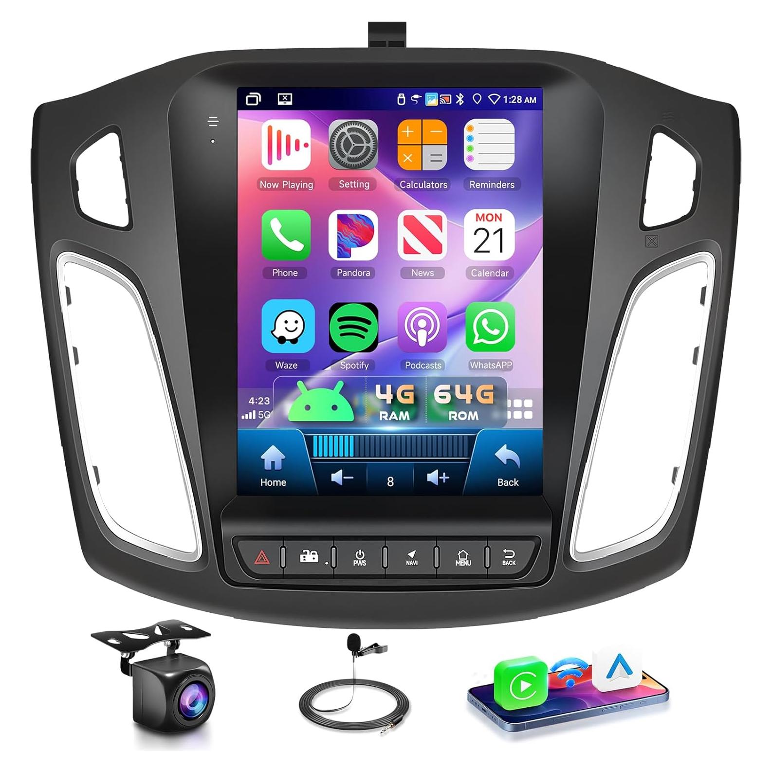 Estéreo de Coche Android 4G 64GB Podofo para Ford Focus 2012-2018