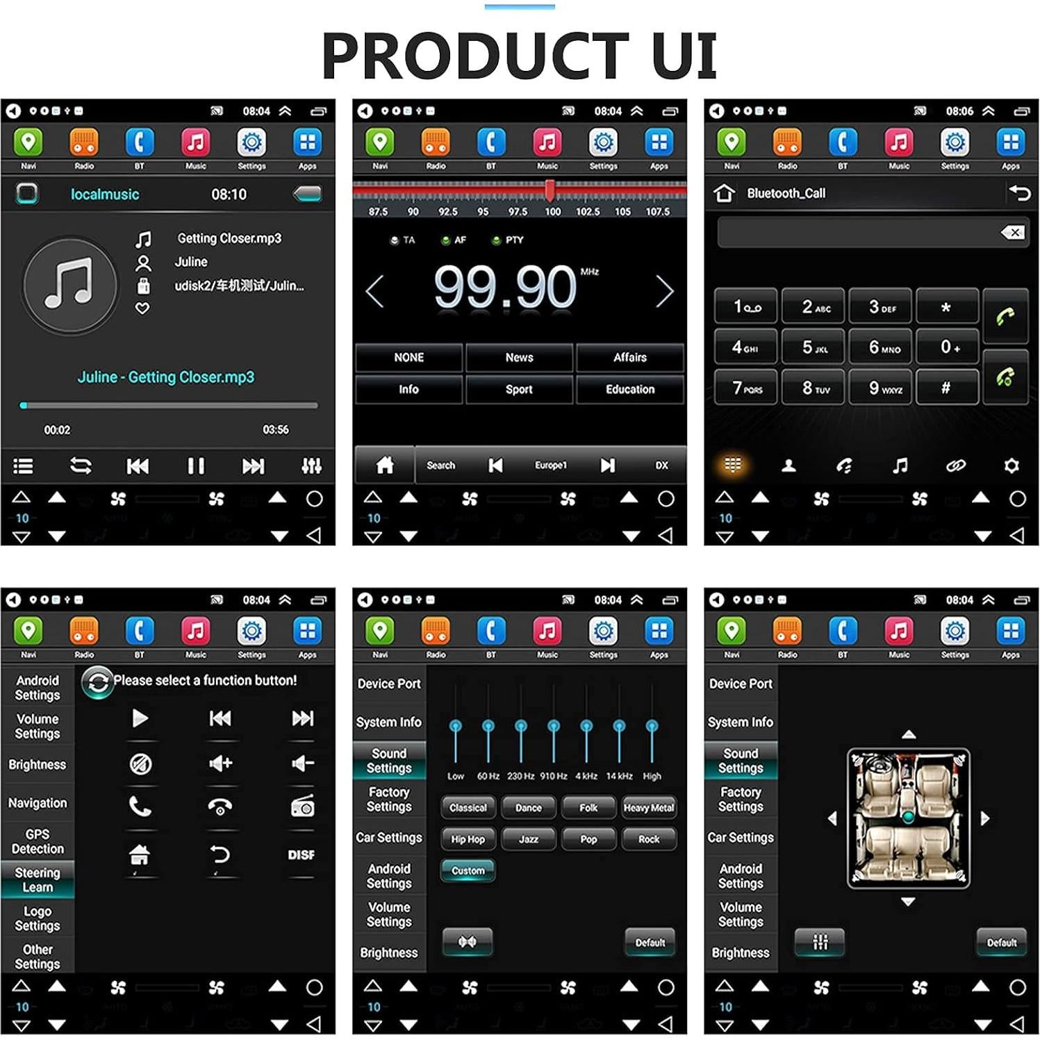 Estéreo de Coche Android 4G 64GB Podofo para Ford Focus 2012-2018