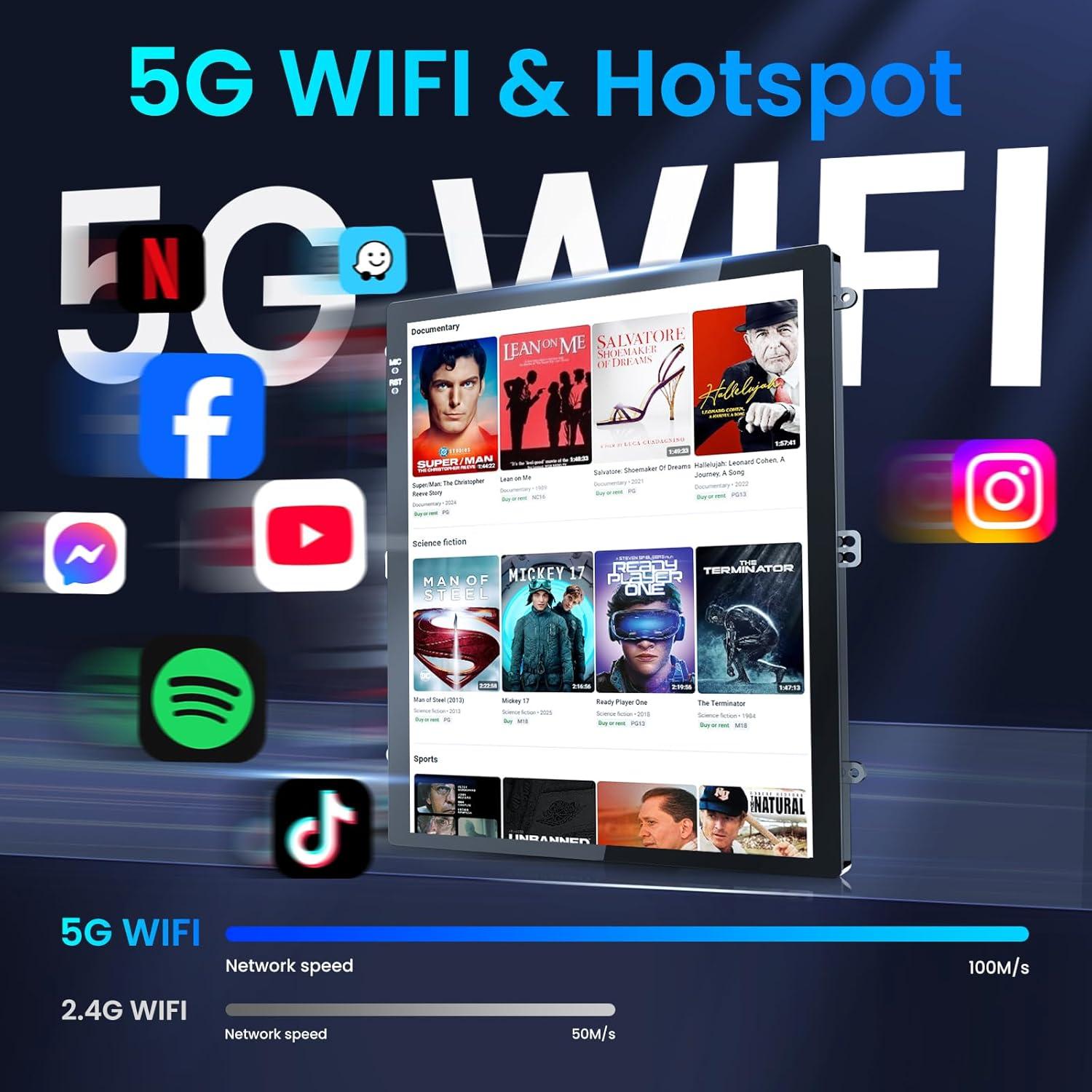 Radio de Coche Jerqry para Ford Focus 2012-2018, 10.4" IPS, CarPlay, Android Auto, Bluetooth 5G, GPS