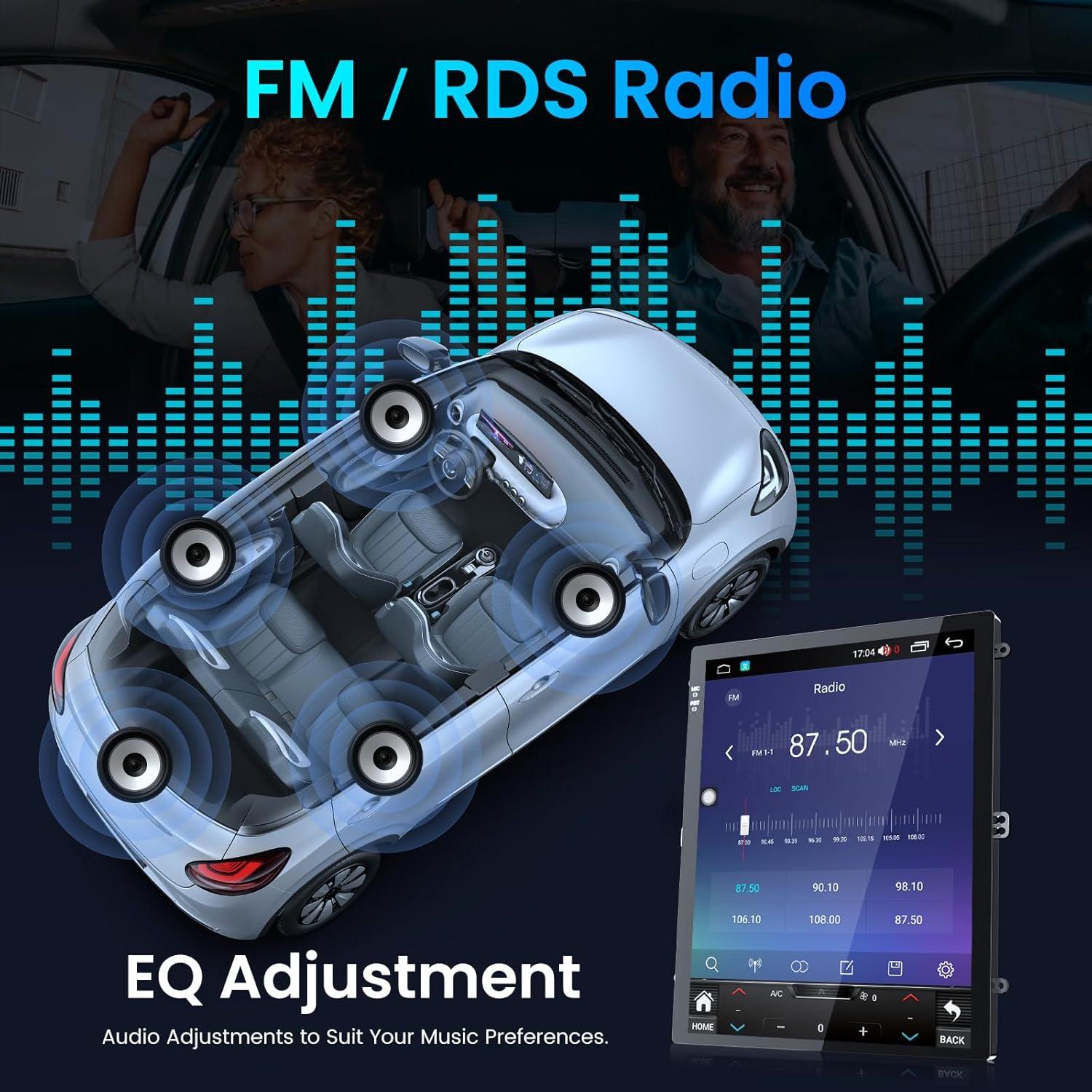 Radio de Coche Jerqry para Ford Focus 2012-2018, 10.4" IPS, CarPlay, Android Auto, Bluetooth 5G, GPS