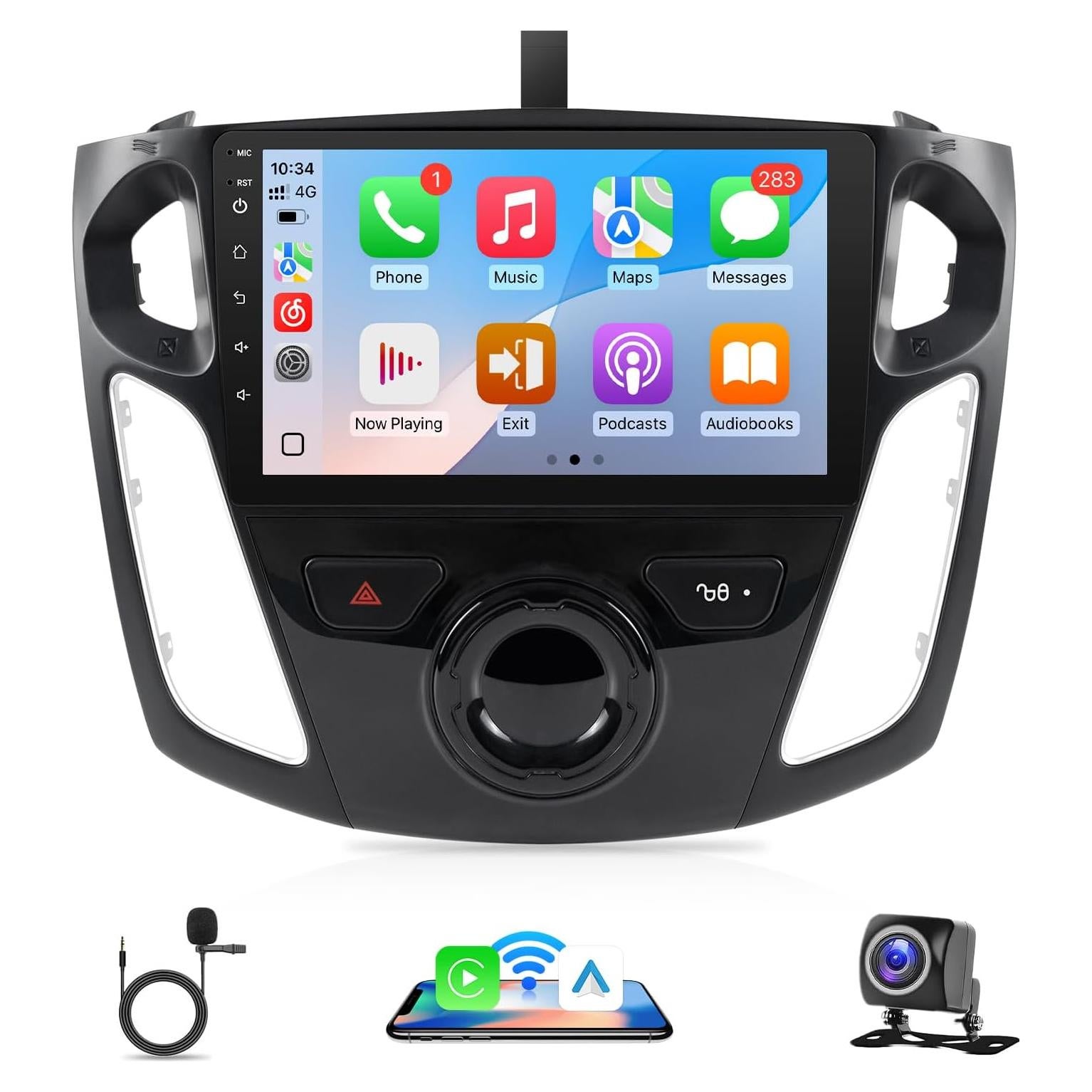 Estéreo de Coche Leadfan para Ford Focus 2012-2018, 9" CarPlay