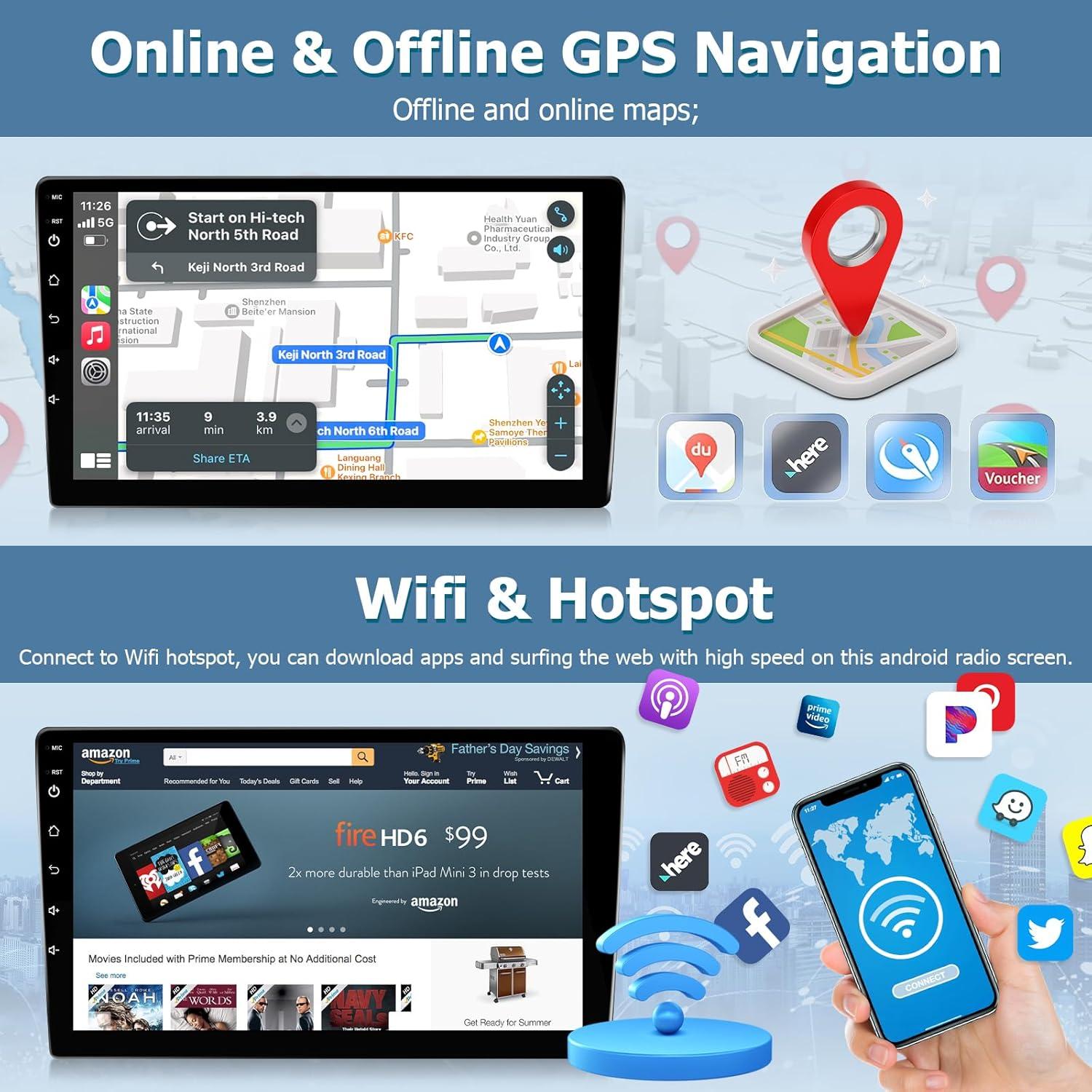 Estéreo de Coche Leadfan para Ford Focus 2012-2018, 9" CarPlay