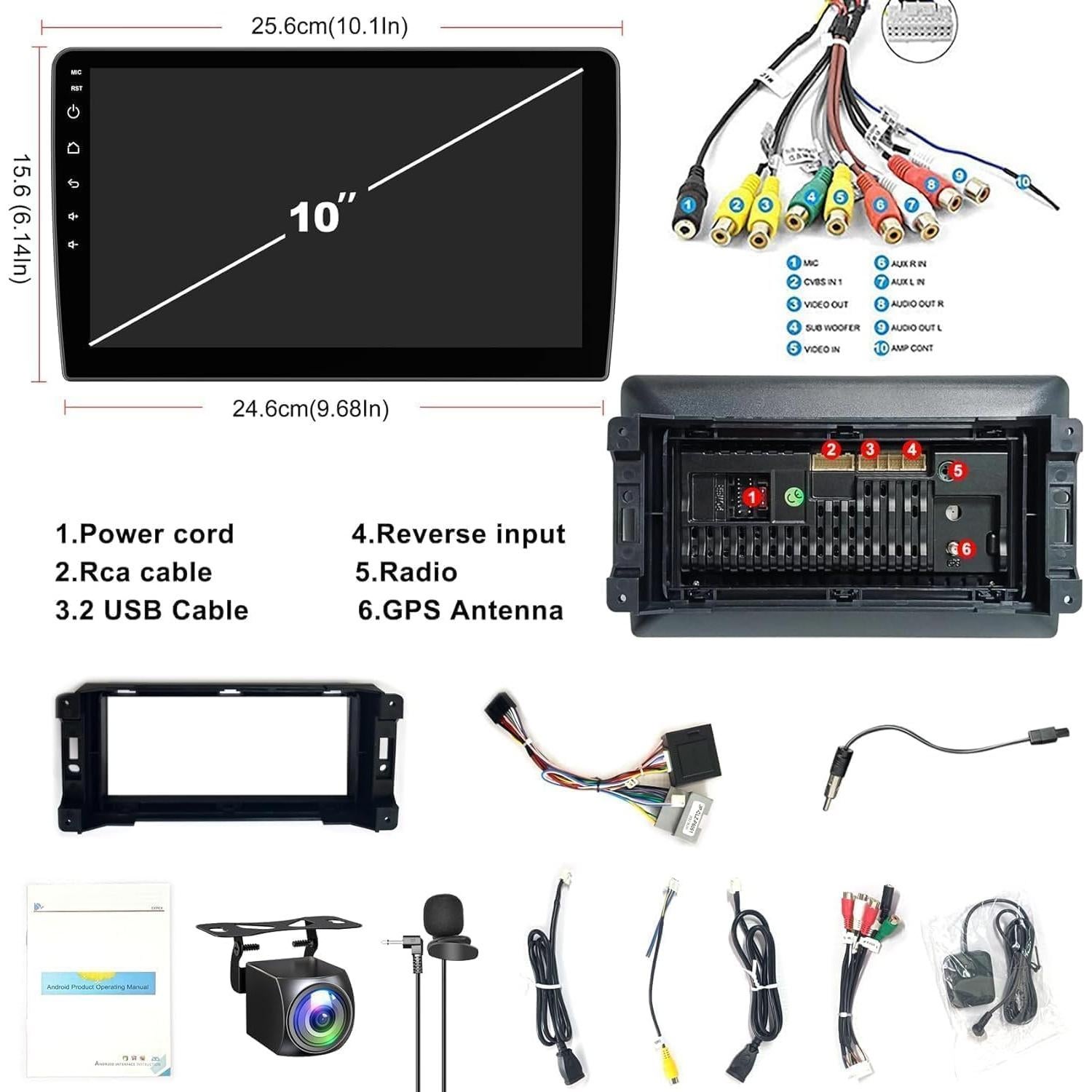 Radio de Coche B4U 10" Android 12 para Dodge RAM 2009-2012