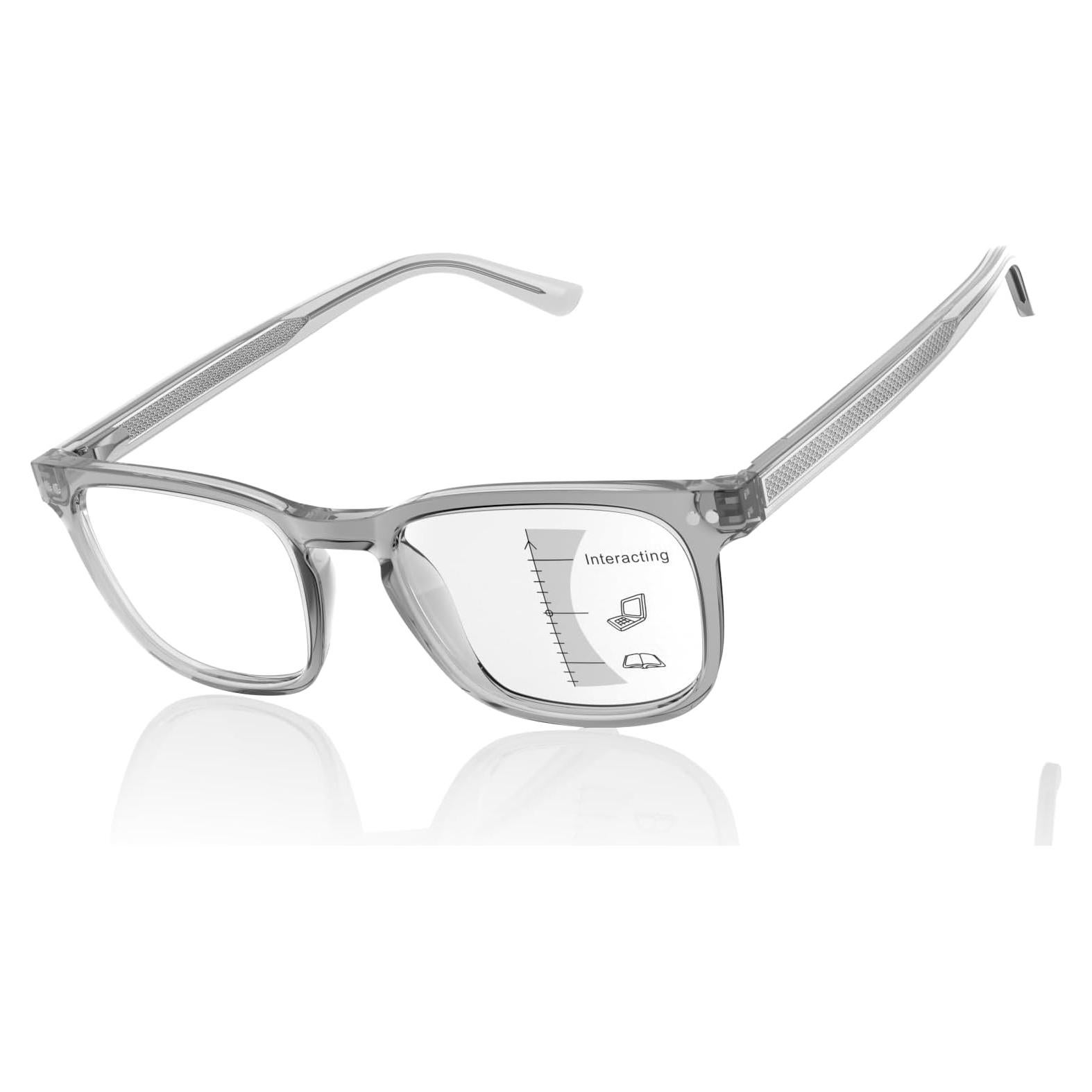 Gafas de lectura progresivas multifocales metal gris 2.75x