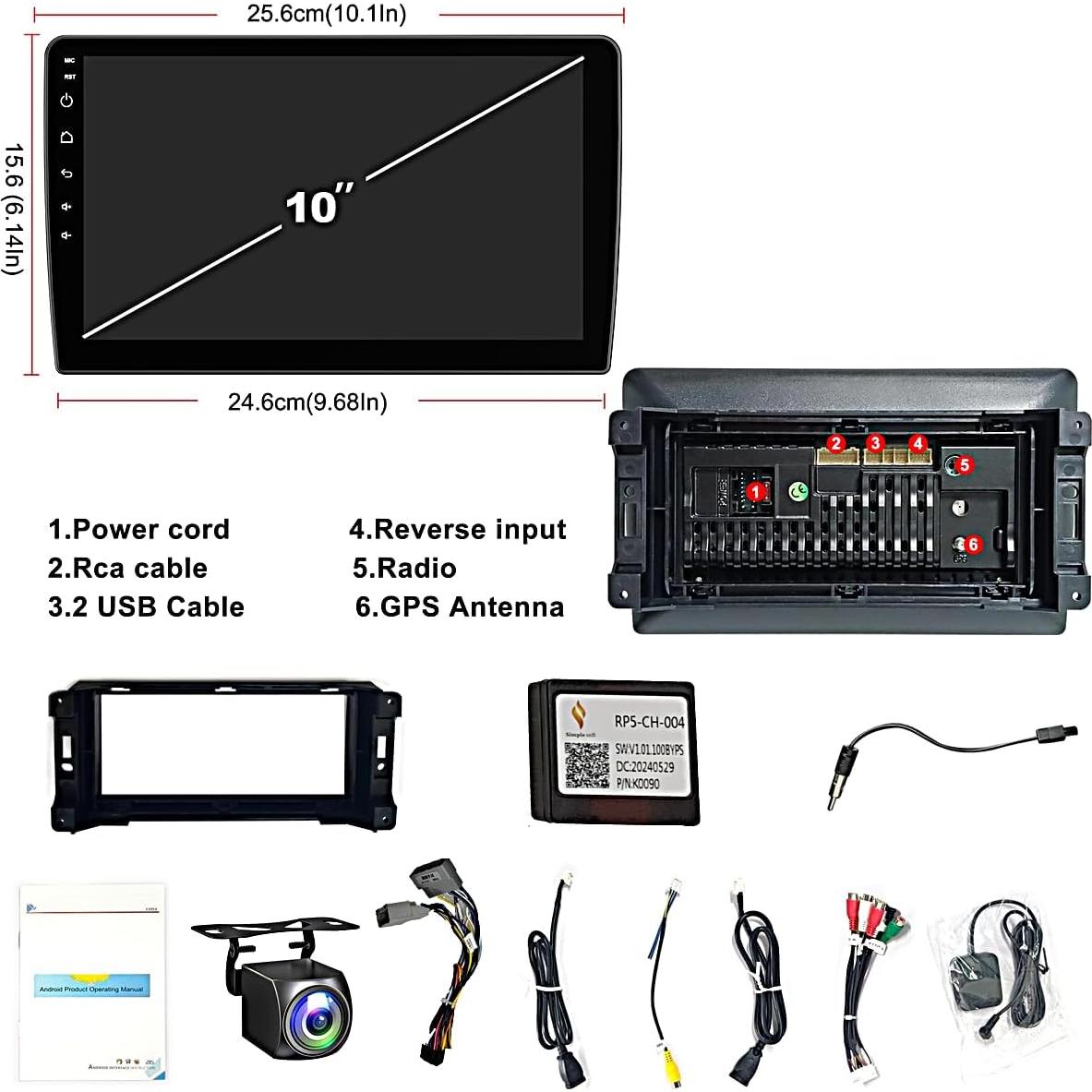 Radio Android 10.1" Liyidaing para Dodge Ram 1500 2500 3500 2009-2012