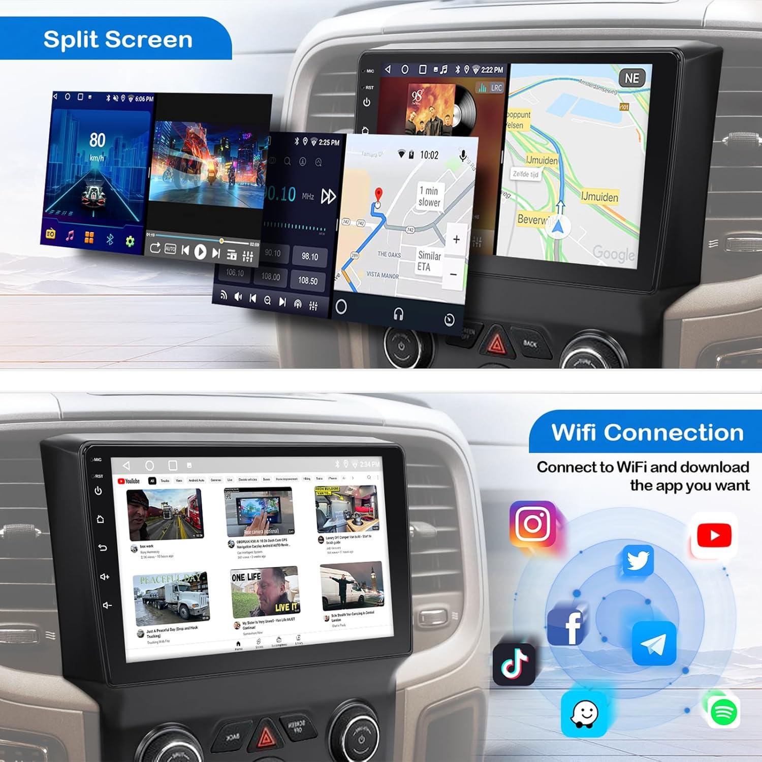 Estéreo de Coche KOBANOICA para Dodge RAM 2013-2018 9" GPS