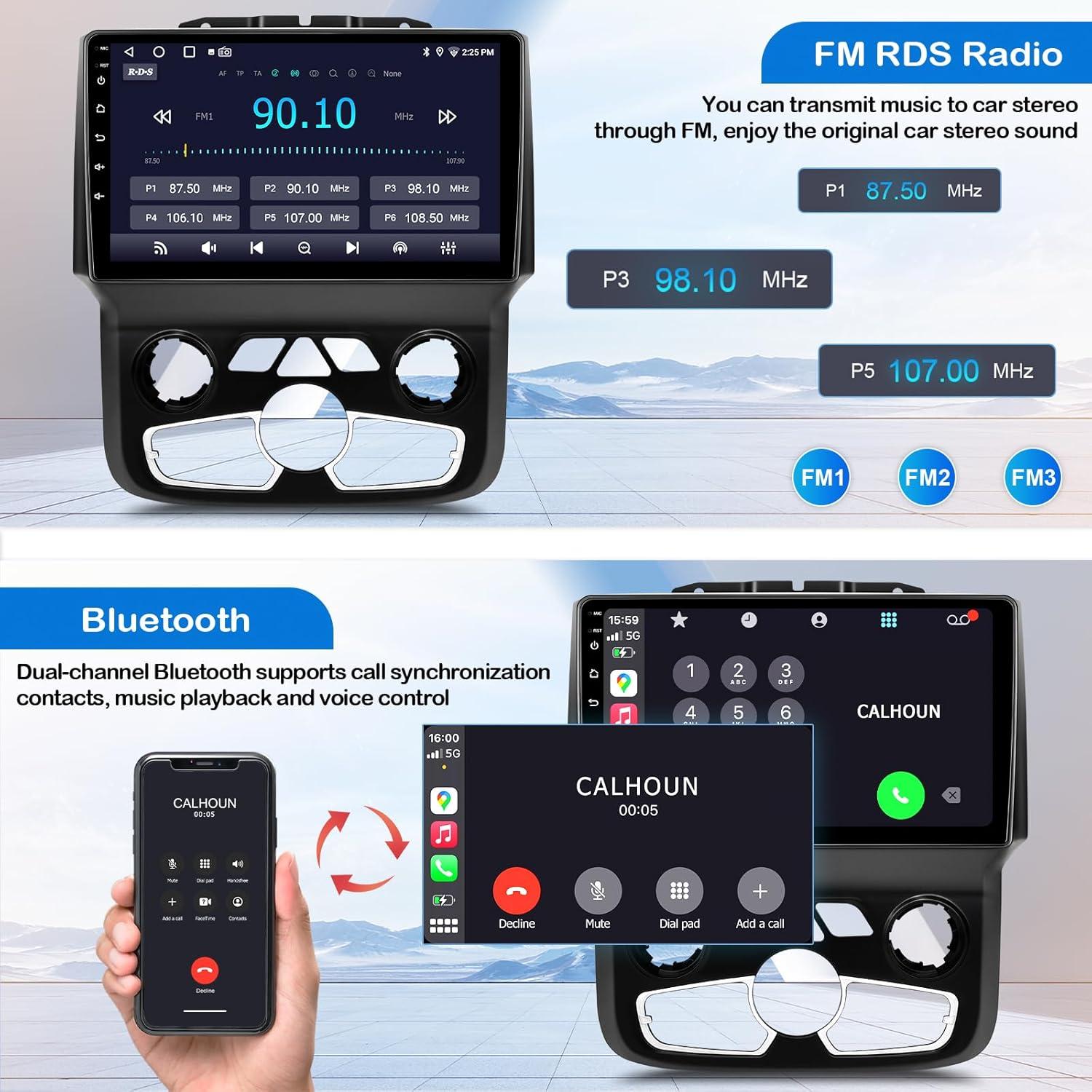 Estéreo de Coche KOBANOICA para Dodge RAM 2013-2018 9" GPS