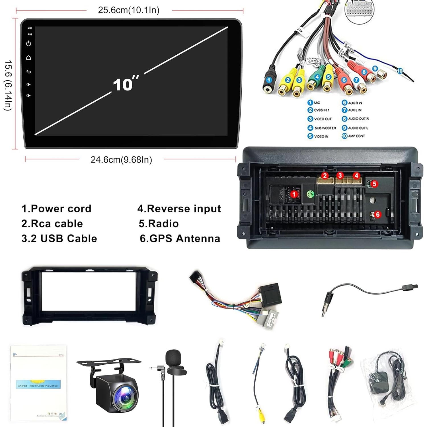 Estéreo de coche Android 10" Dodge RAM 1500 2500 3500 2009-2012