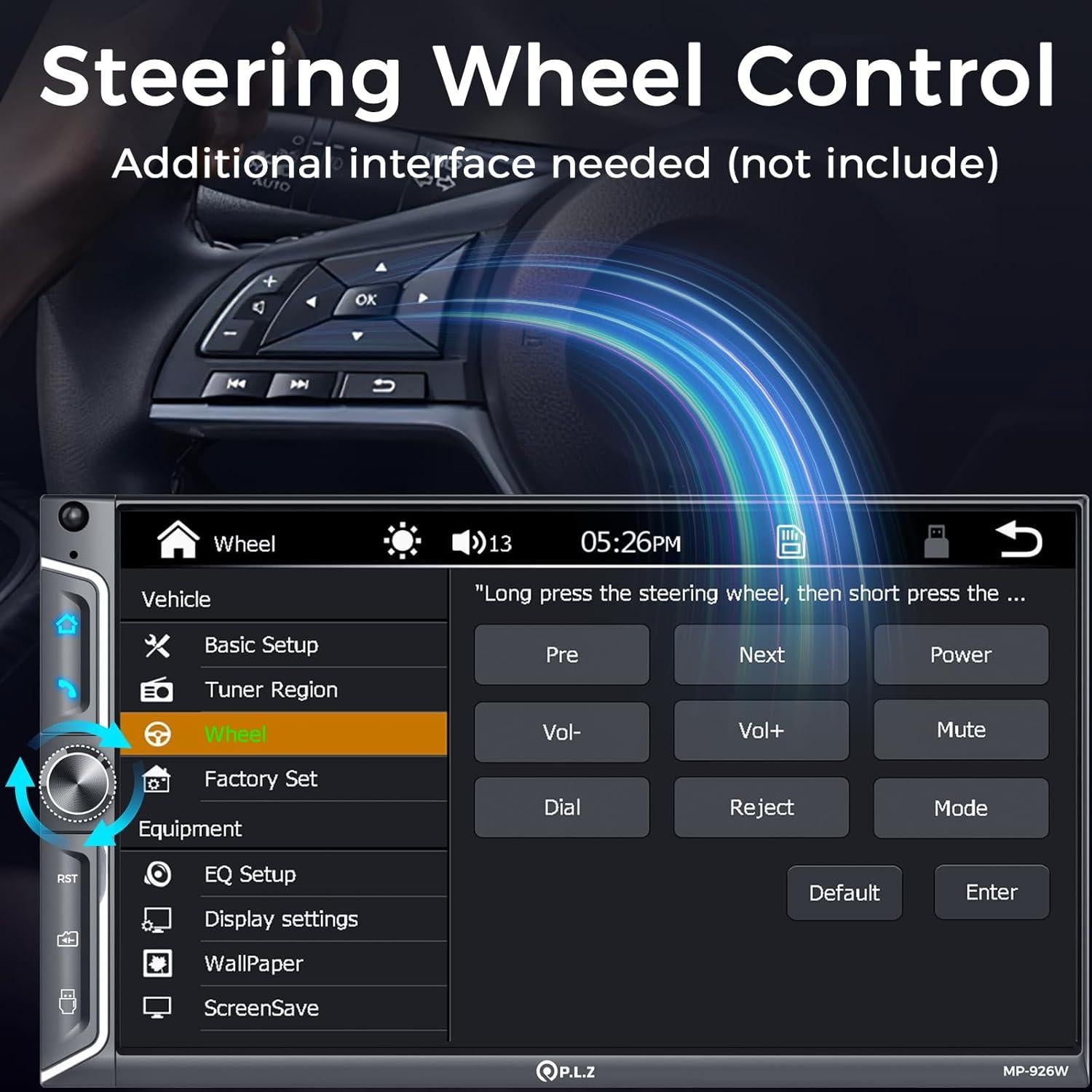 Estéreo de Coche PLZ 7" QLED Doble Din Bluetooth 240W