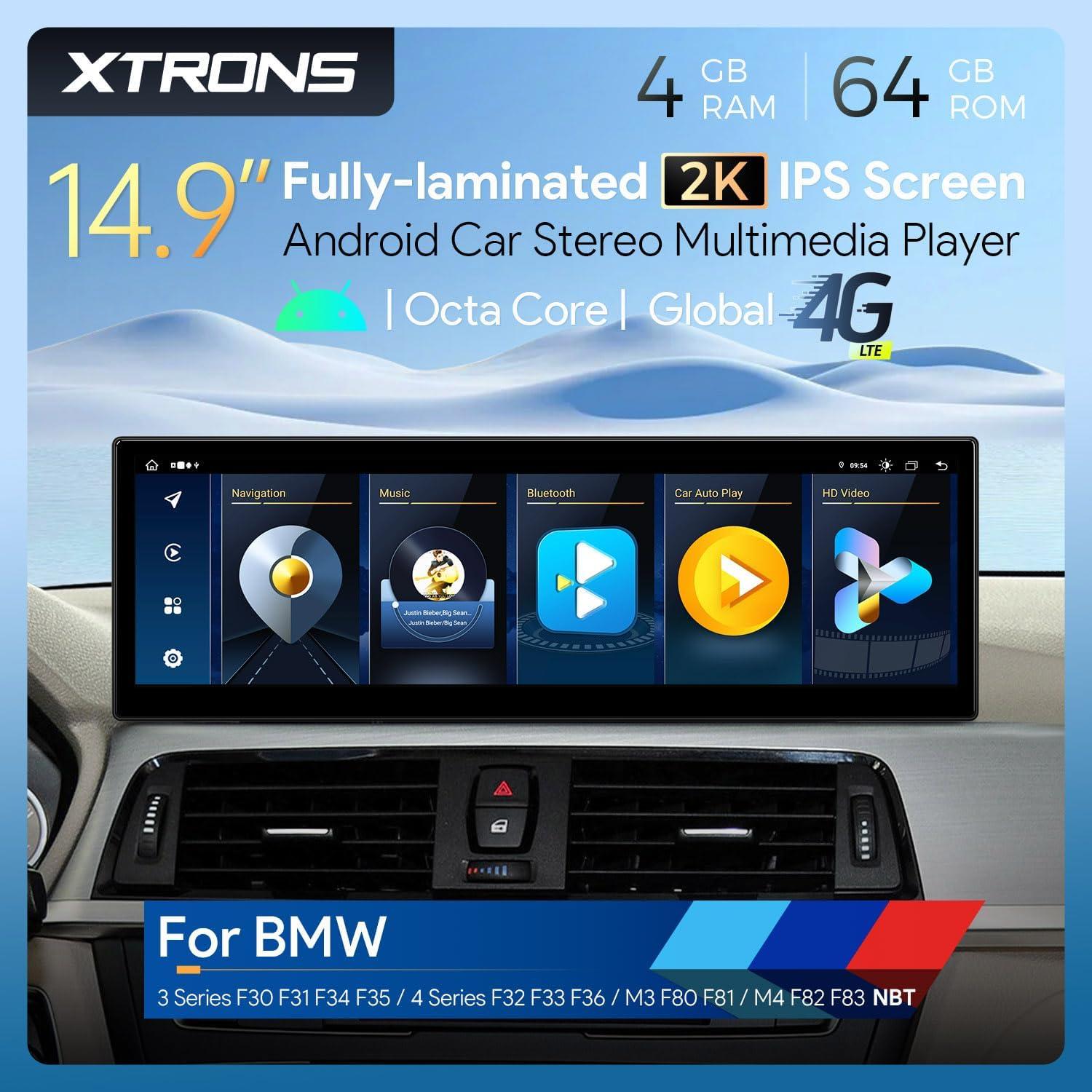 Estéreo de Coche XTRONS Android 14.9" para BMW F30-F36 4G GPS