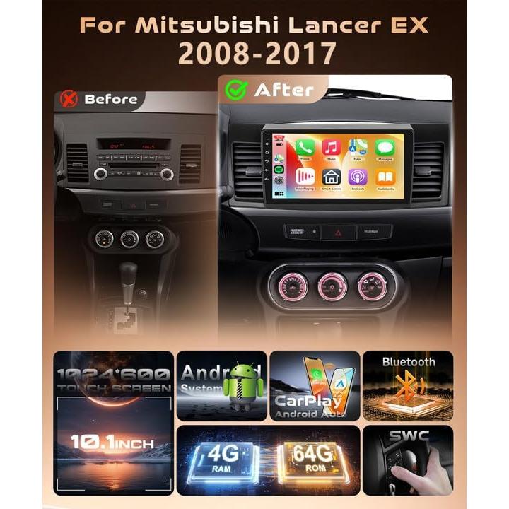 Estéreo de Coche KYNNT para Mitsubishi Lancer 2008-2017 10"