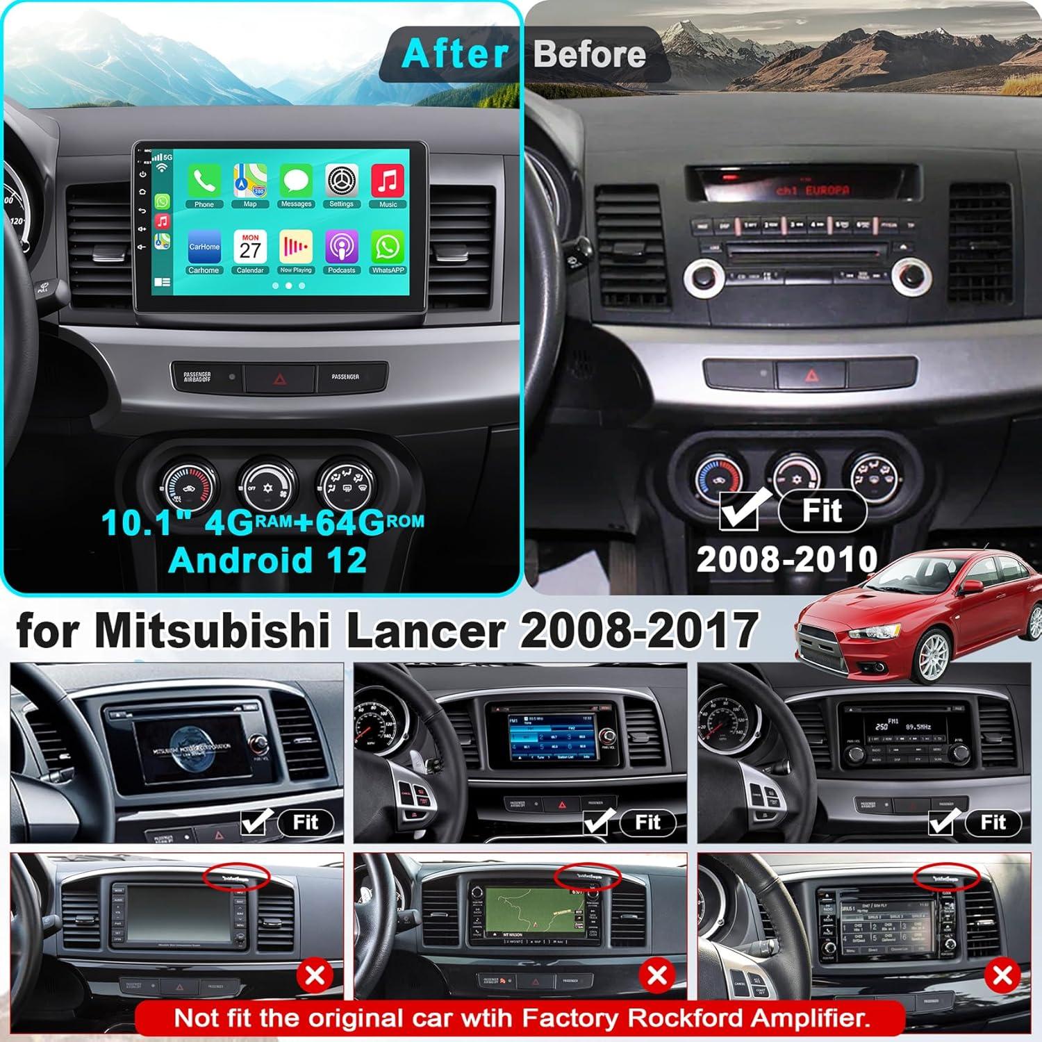 Radio de Coche Android 13 Electrosmart 10.1" para Mitsubishi Lancer 2008-2017