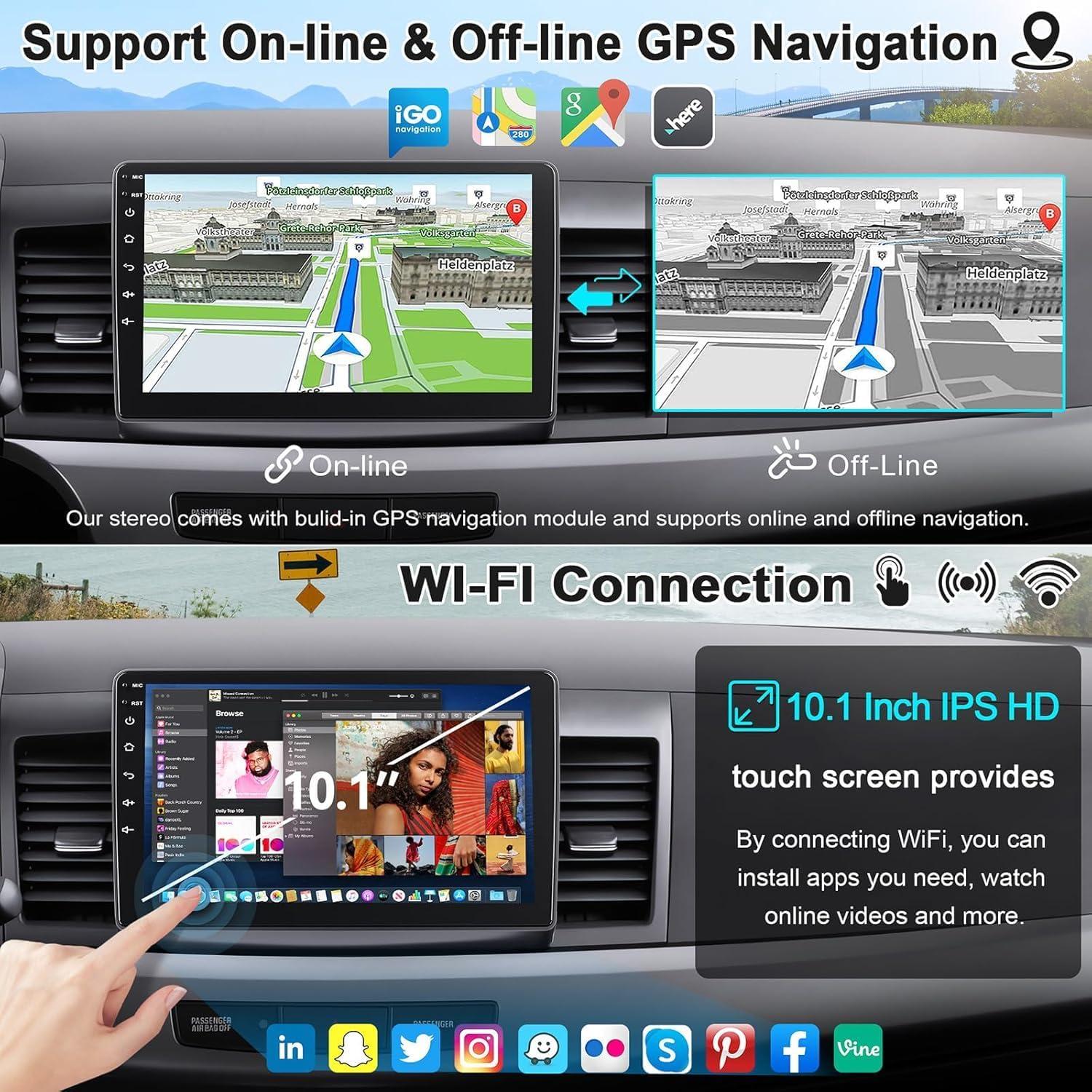 Radio de Coche Android 13 Electrosmart 10.1" para Mitsubishi Lancer 2008-2017