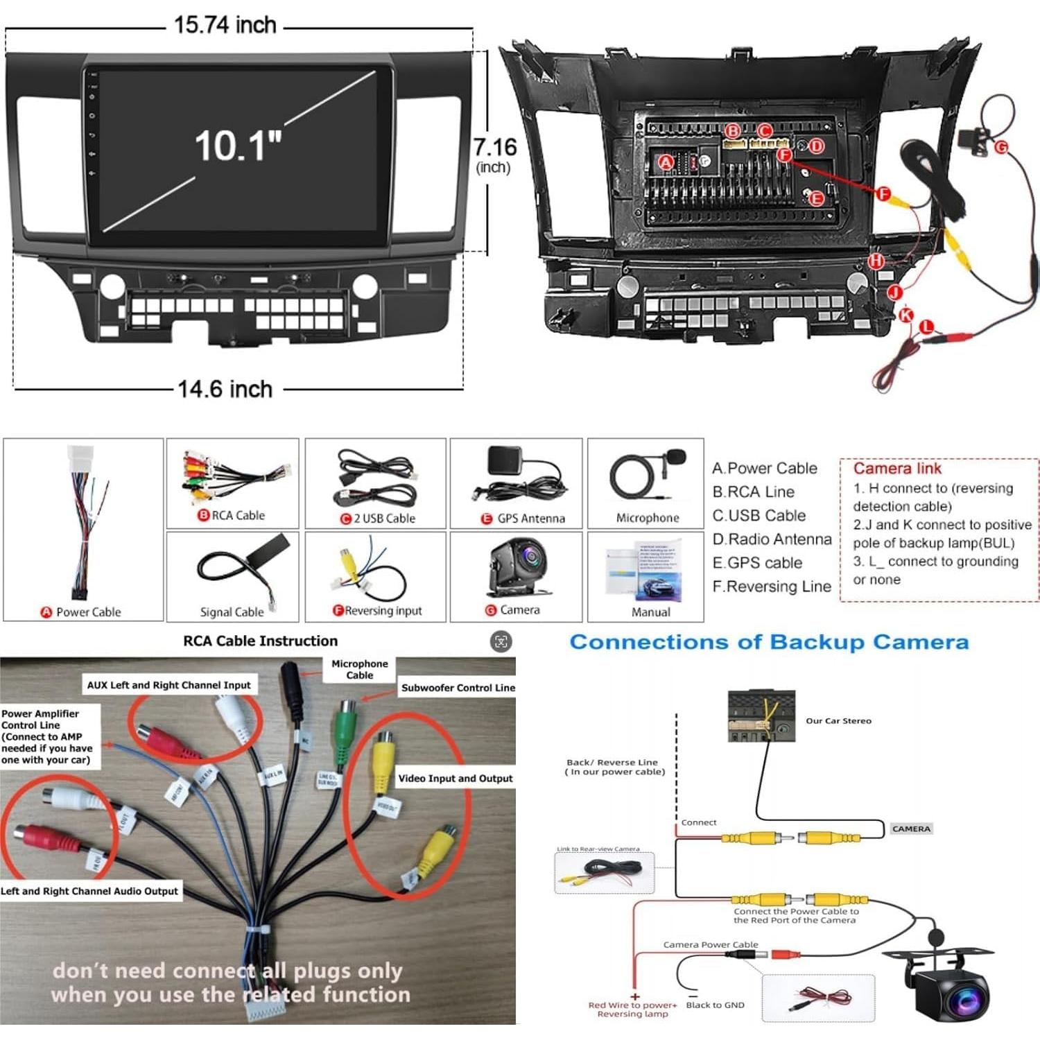Radio de Coche Android 13 Electrosmart 10.1" para Mitsubishi Lancer 2008-2017