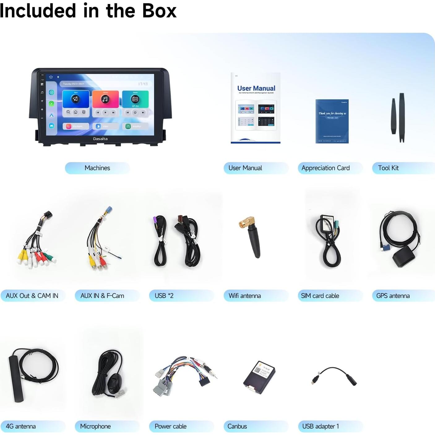 Estéreo Android 13 Dasaita para Honda Civic 2015-2022 9"