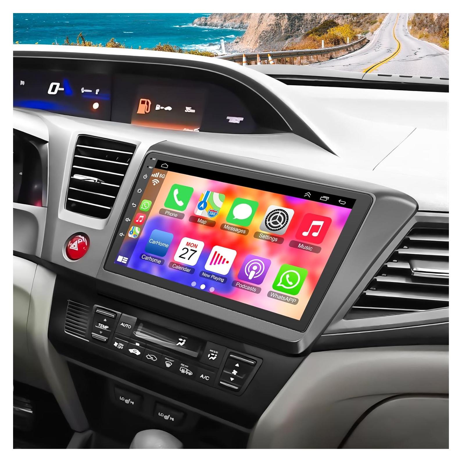 Radio de Coche B4U para Honda Civic 2012-2015, 9" GPS, Bluetooth 5.2