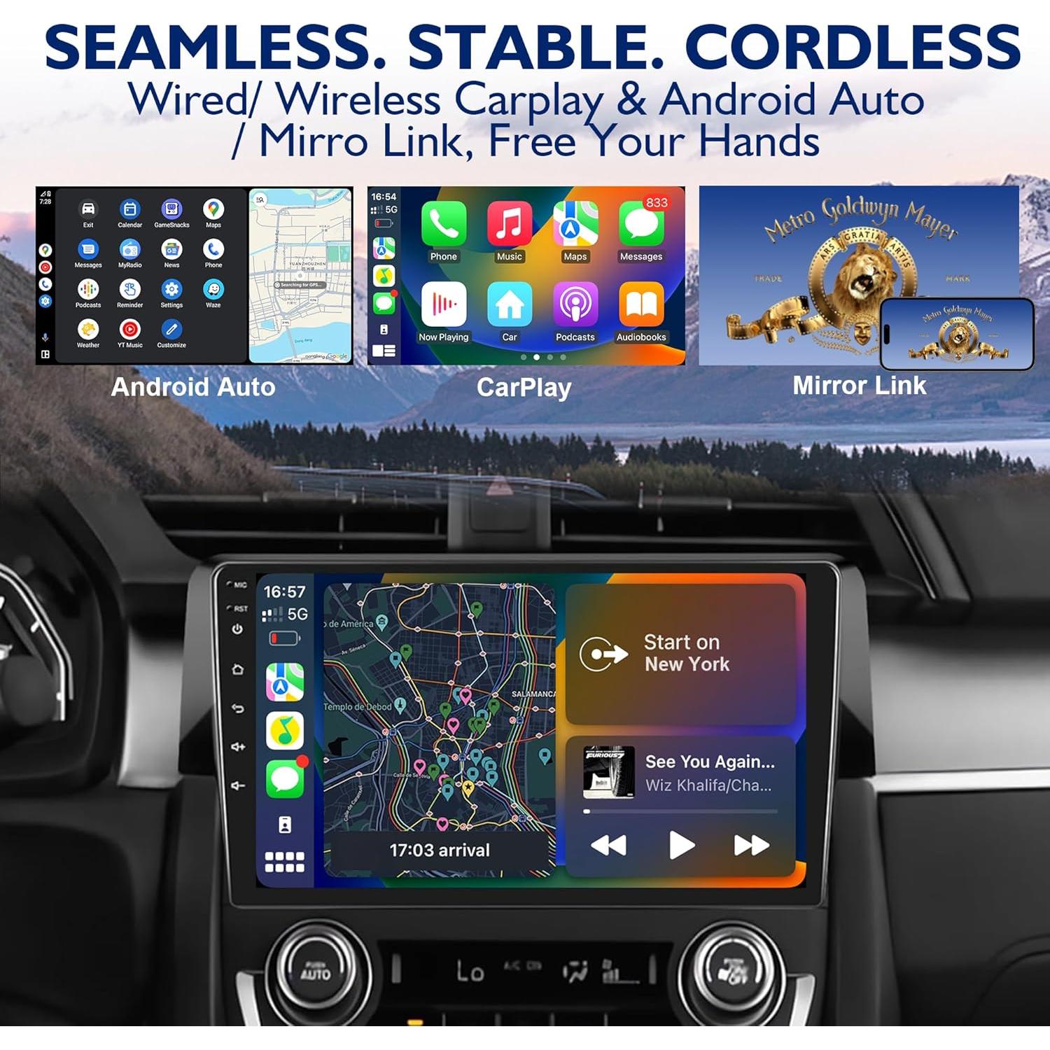 Radio de Coche Nunoo NT8-AD3-A para Honda Civic 2016-2021 9"