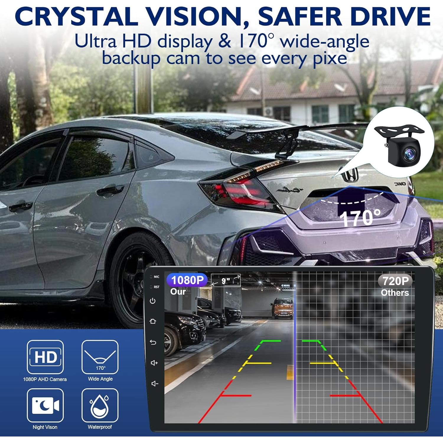 Radio de Coche Nunoo NT8-AD3-A para Honda Civic 2016-2021 9"