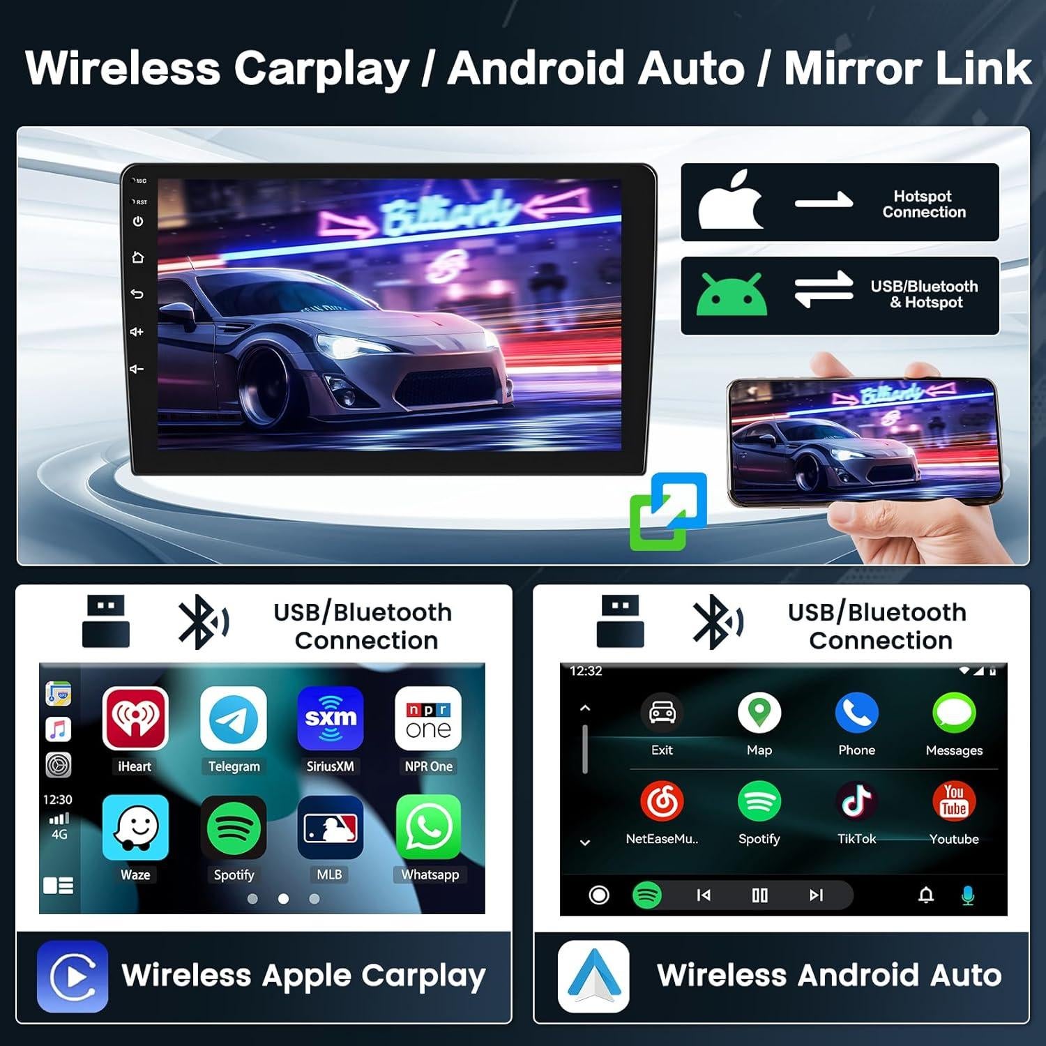 Radio Android 9" 4GB 64GB Inefala para Honda Civic 2016-2021
