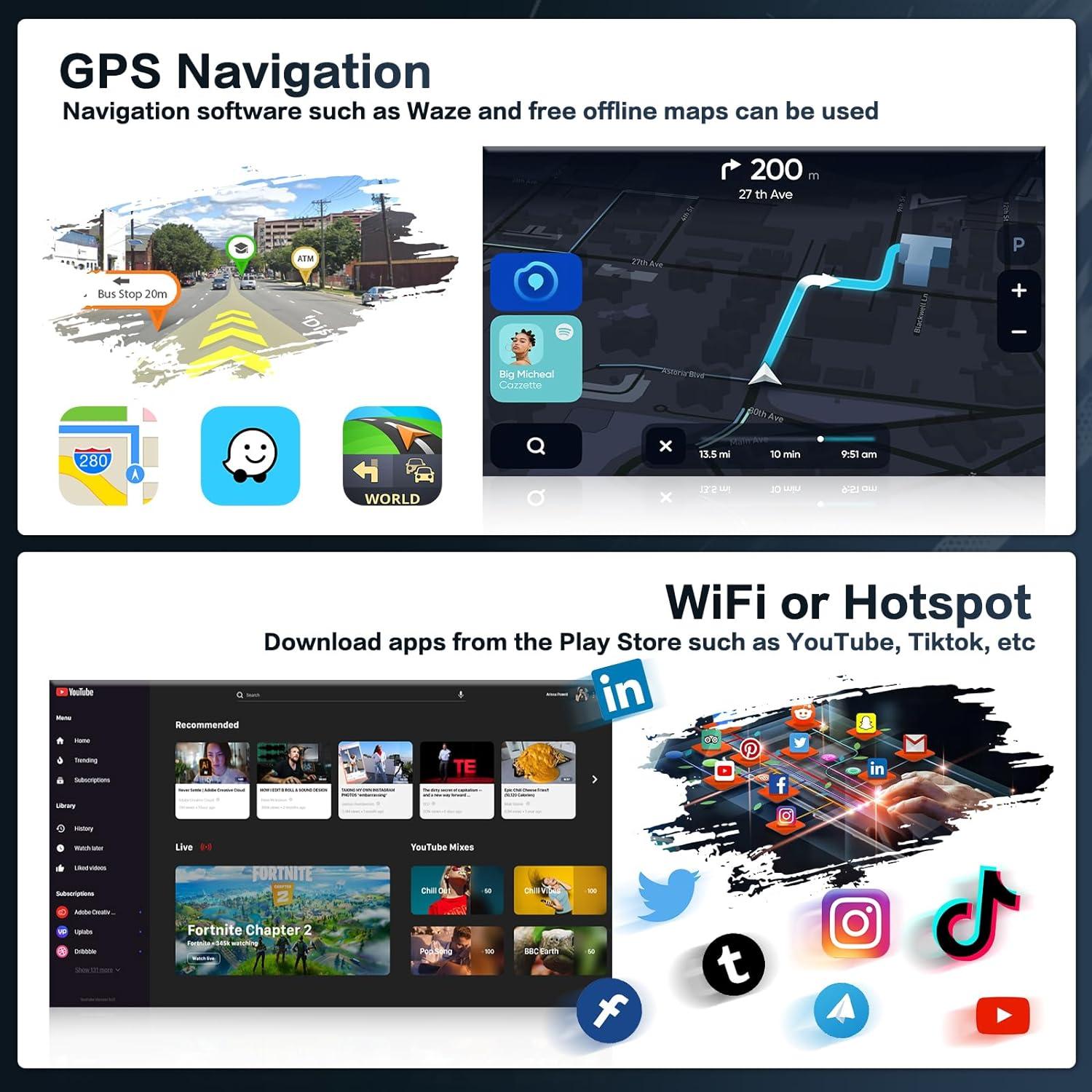 Radio Android 9" 4GB 64GB Inefala para Honda Civic 2016-2021