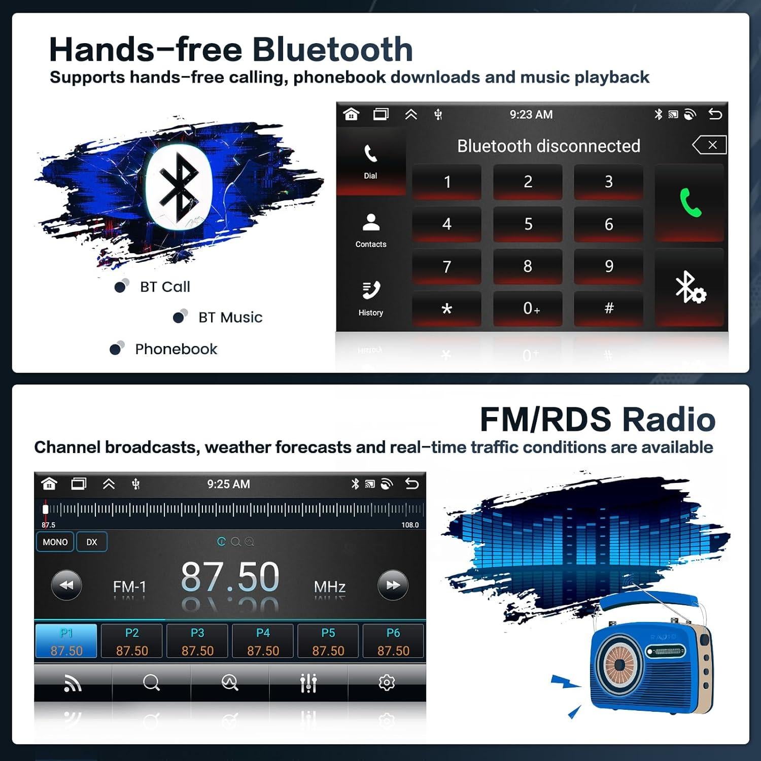 Radio Android 9" 4GB 64GB Inefala para Honda Civic 2016-2021