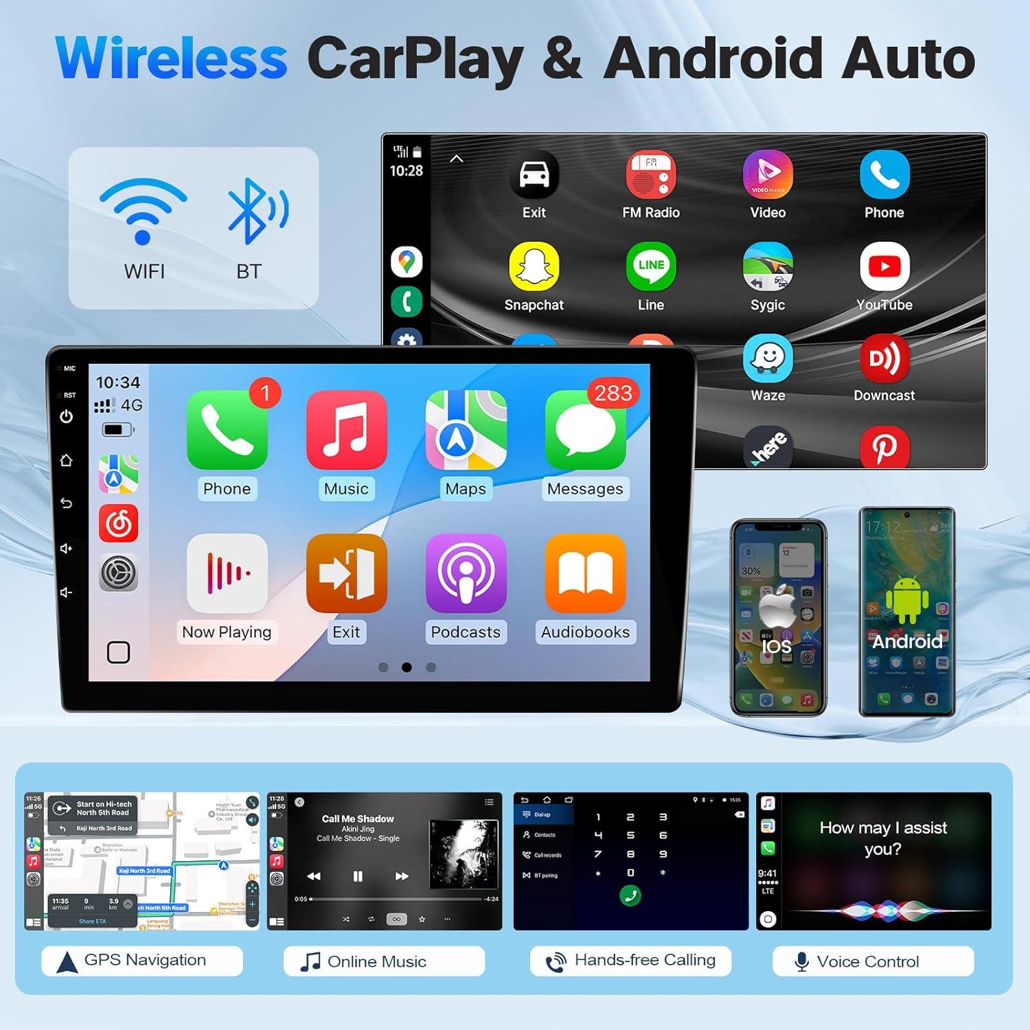 Estéreo de Coche Leadfan para Honda Civic 2013-2017, 9" Carplay