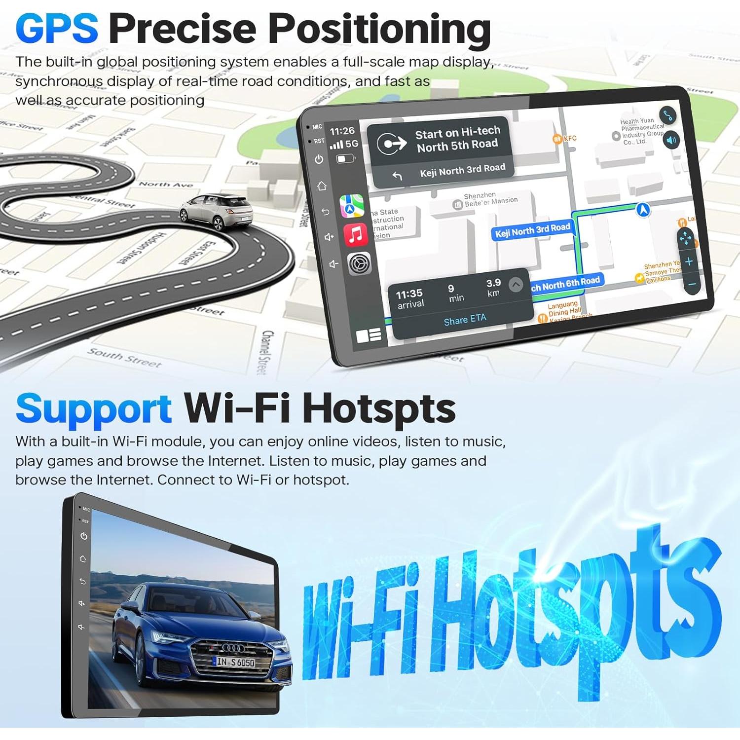 Estéreo de Coche Leadfan para Honda Civic 2013-2017, 9" Carplay