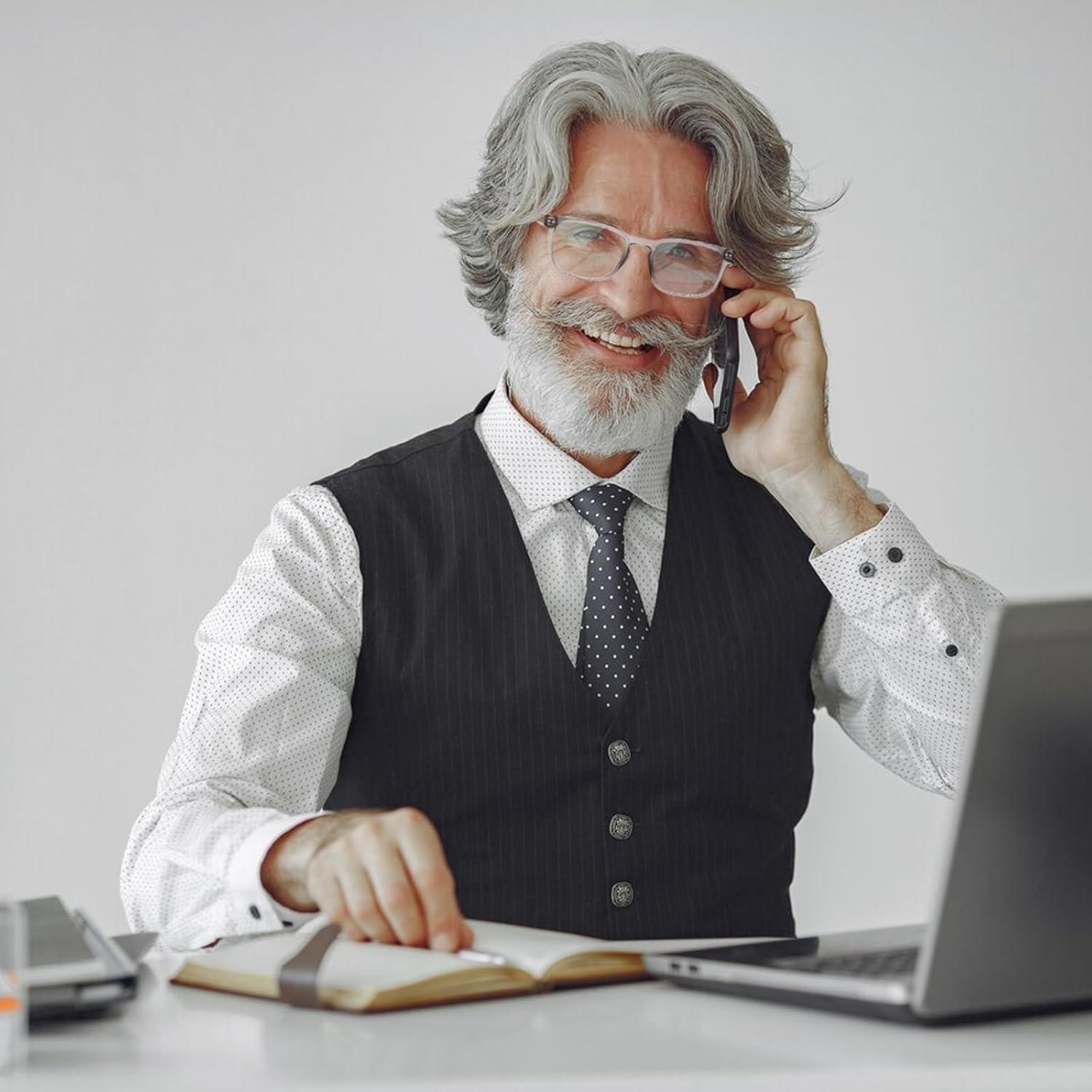 Gafas de lectura progresivas multifocales para hombres gris 3.0x