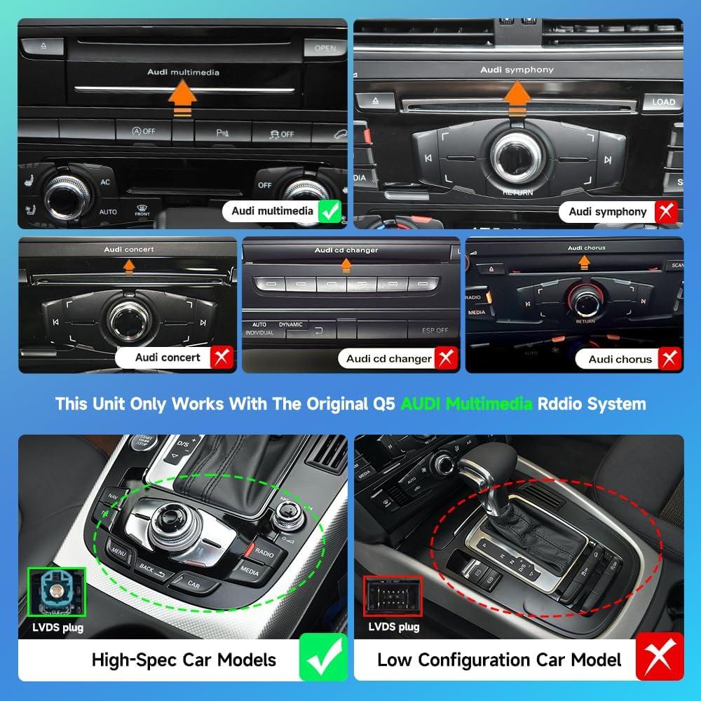 Estéreo de Automóvil ZBARK Android Auto 10.25" para Audi Q5 2010-2018