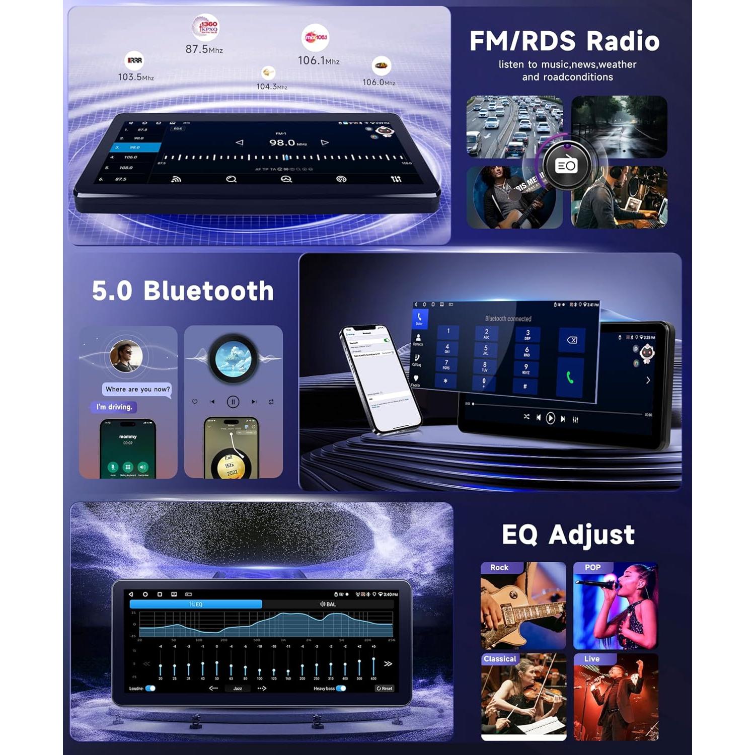 Estéreo de Coche Android 13 MAHVEC 12.3" Pantalla Táctil