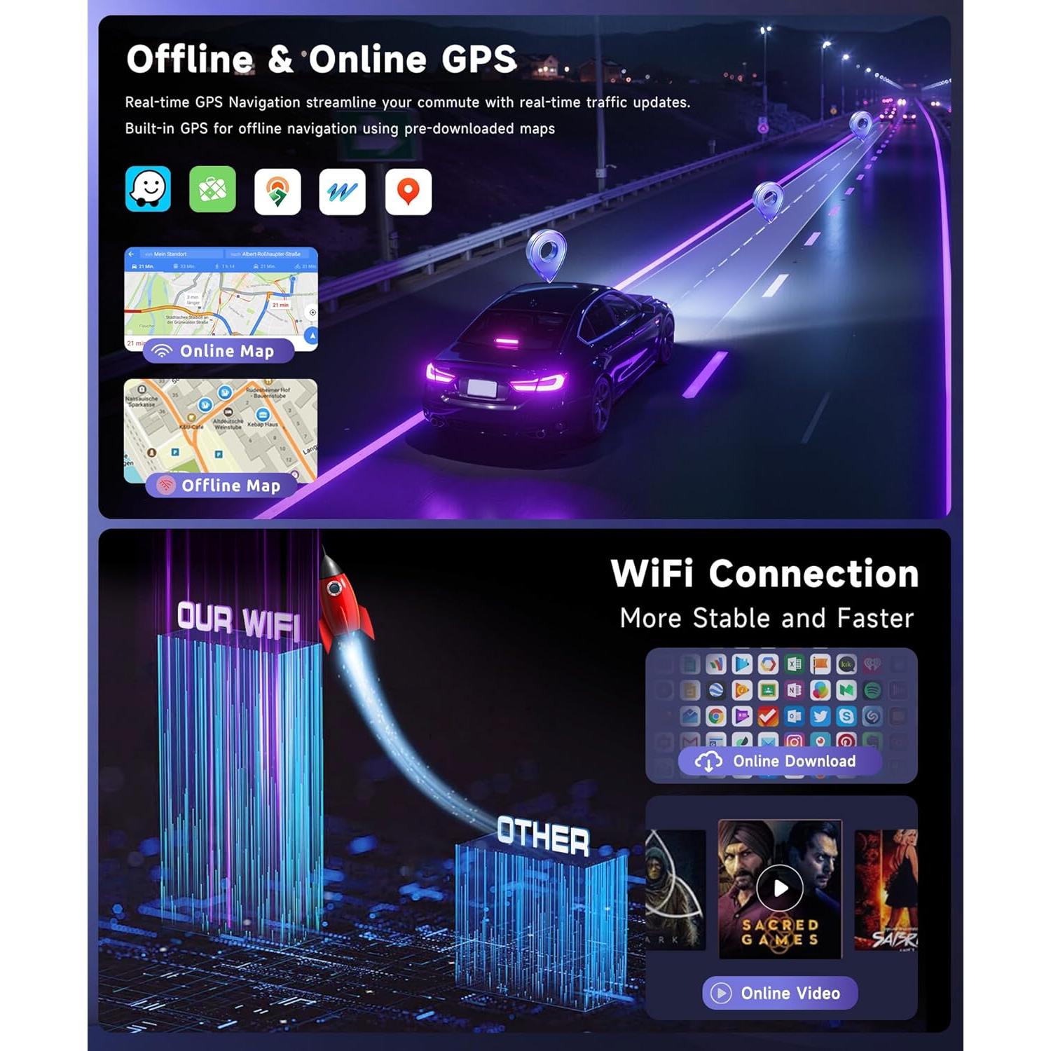 Estéreo de Coche Android 13 MAHVEC 12.3" Pantalla Táctil