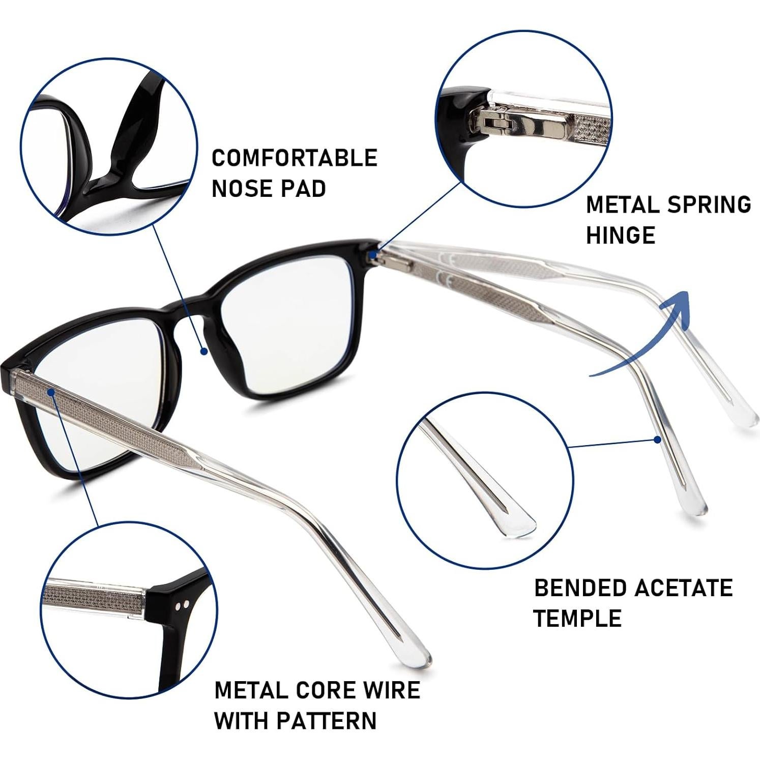 Gafas de lectura multifocal progresivas Metal Gris 1.25x