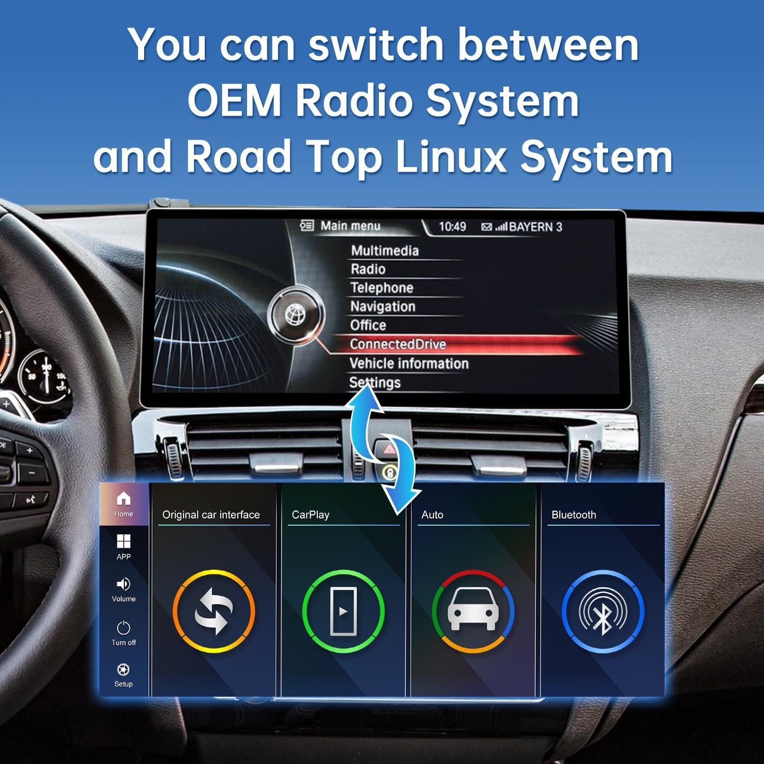 Pantalla Táctil CarPlay Road Top 12.3" para BMW X3/X4 2014-2016