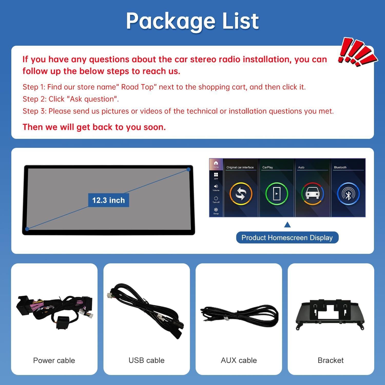 Pantalla Táctil CarPlay Road Top 12.3" para BMW X3/X4 2014-2016