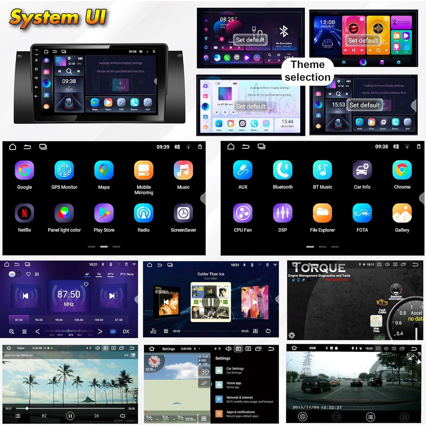 Estéreo de Coche Amaseaudio Android 14 [4+64GB] para BMW X5 E53