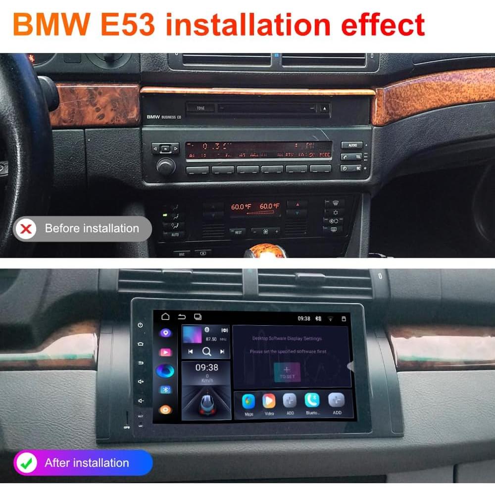 Estéreo de Coche Amaseaudio Android 14 [4+64GB] para BMW X5 E53