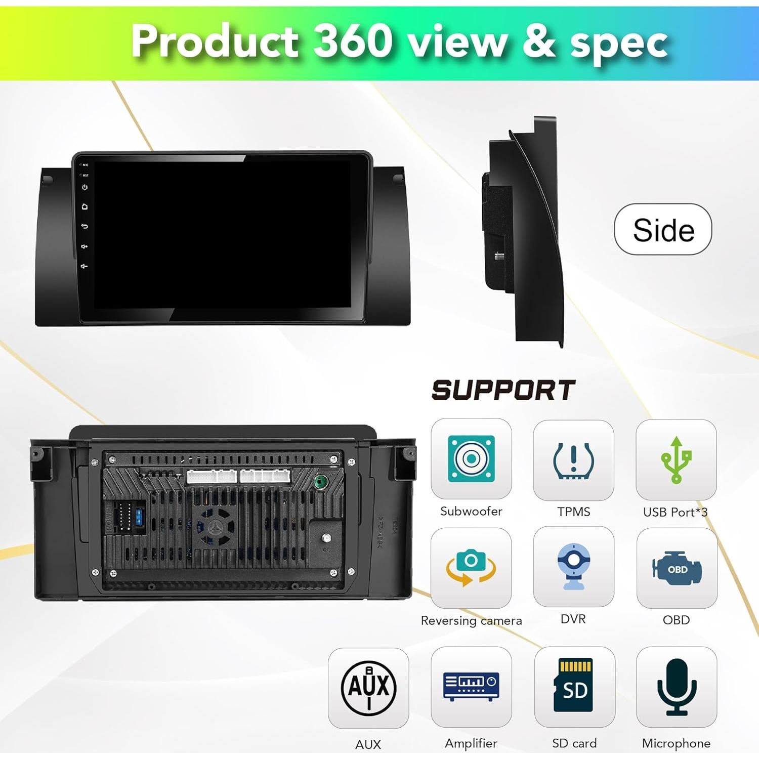 Estéreo de Coche Amaseaudio Android 14 [4+64GB] para BMW X5 E53