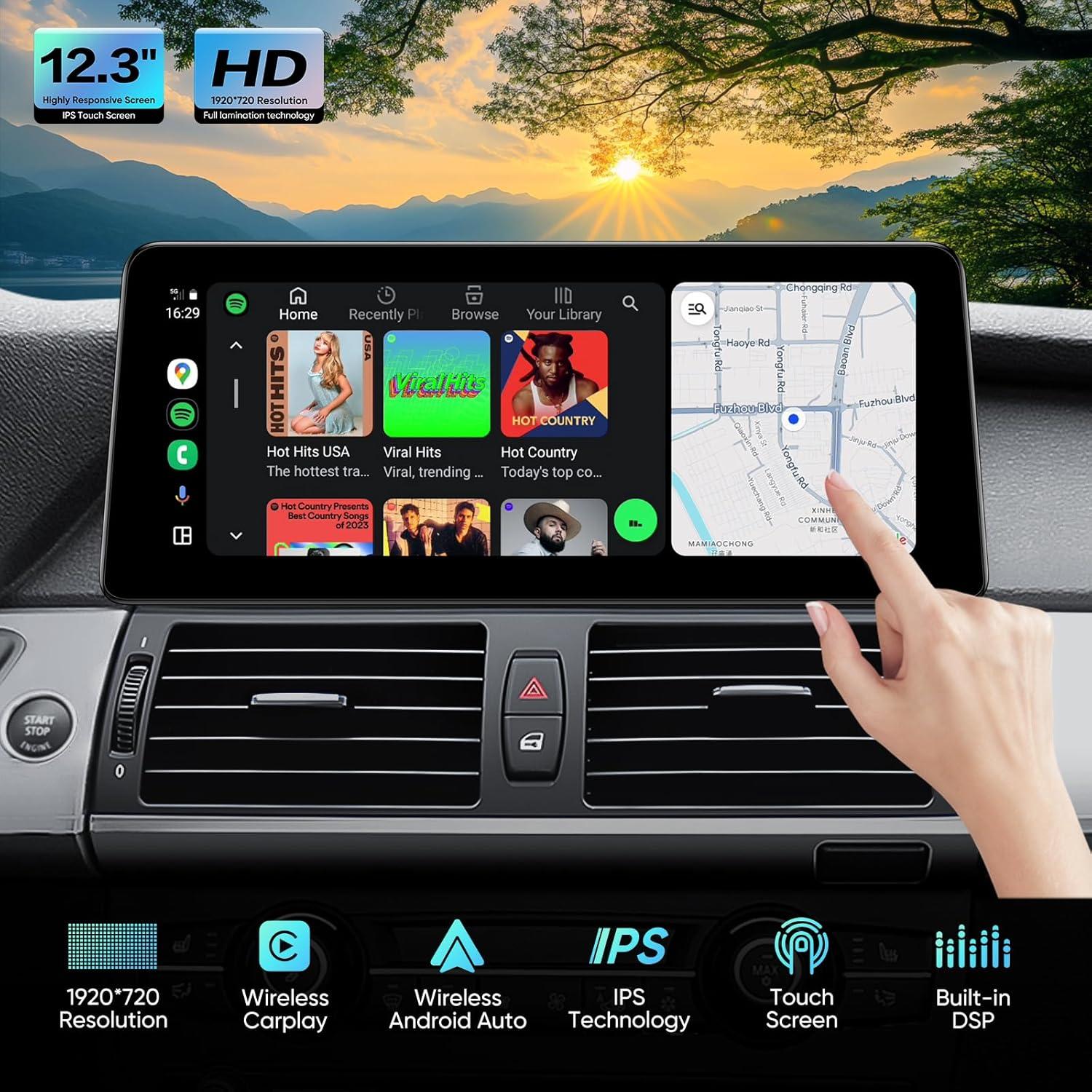 Estéreo de Coche GTRUI 12.3" para BMW X5 X6 E70 E71 CCC