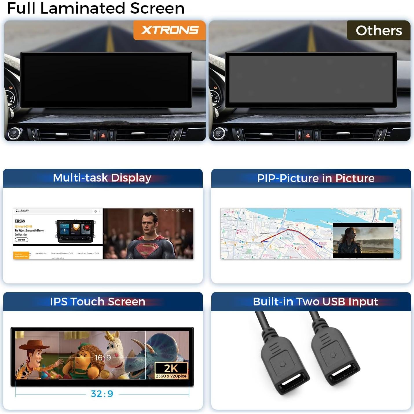 Estéreo de Coche XTRONS Android 14 14.9" para BMW X5/X6 4G LTE