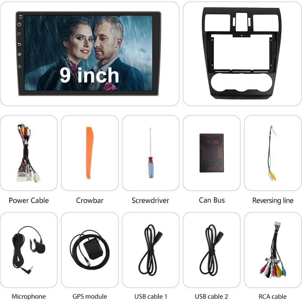 Estéreo de Coche Junsun para Subaru Forester 2013-2015, 9" HD