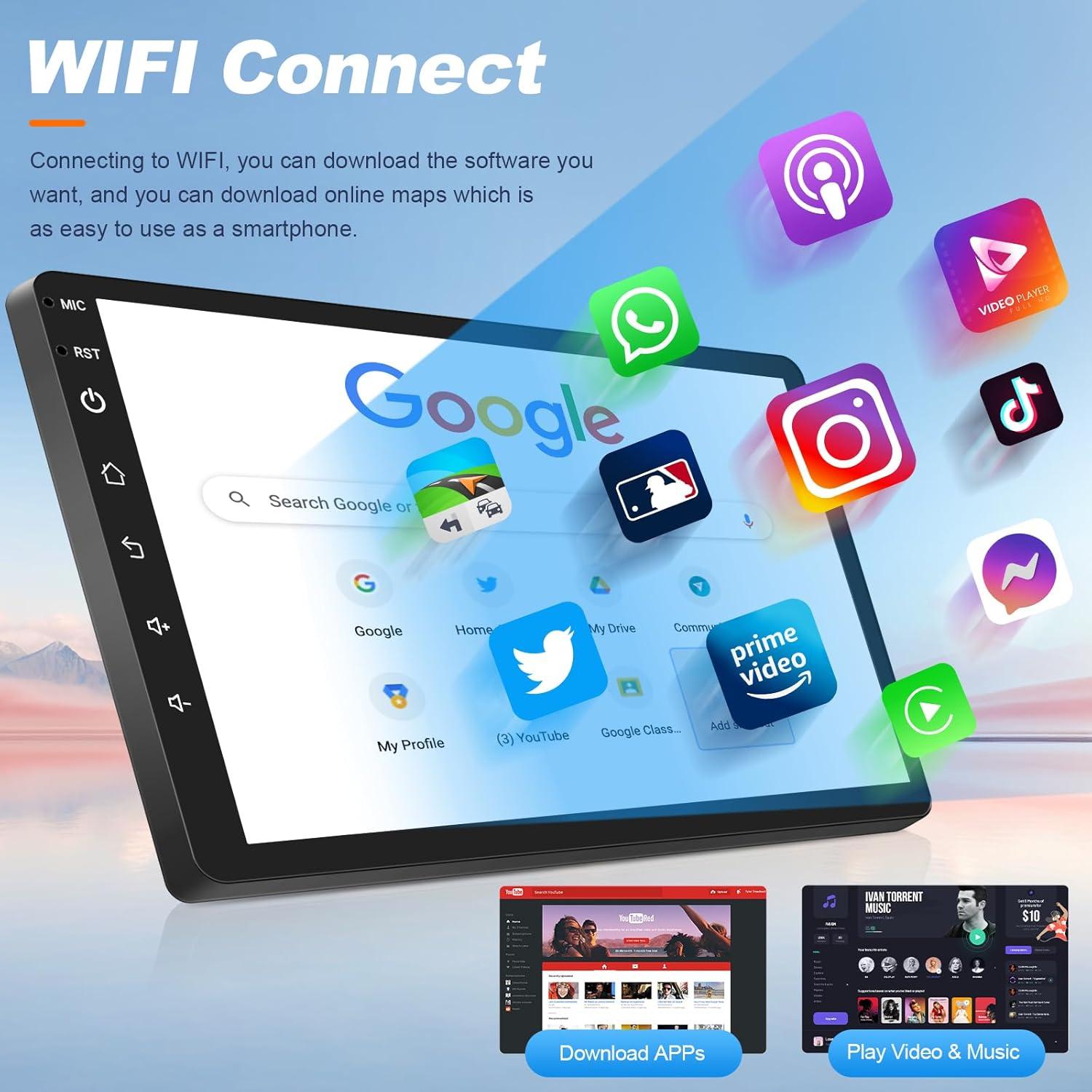 Estéreo de coche Leadfan para Subaru Forester 2008-2012 y Impreza WRX 2007-2011, 9" Pantalla táctil, CarPlay, Android Auto, GPS, Bluetooth