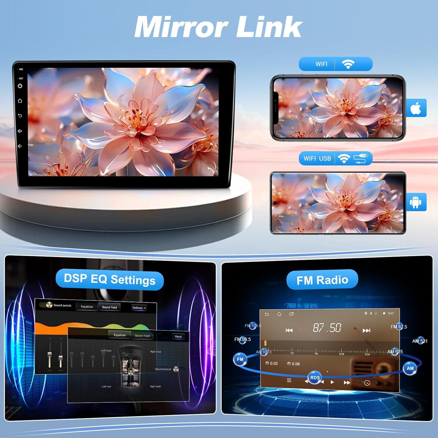 Estéreo de coche Leadfan para Subaru Forester 2008-2012 y Impreza WRX 2007-2011, 9" Pantalla táctil, CarPlay, Android Auto, GPS, Bluetooth