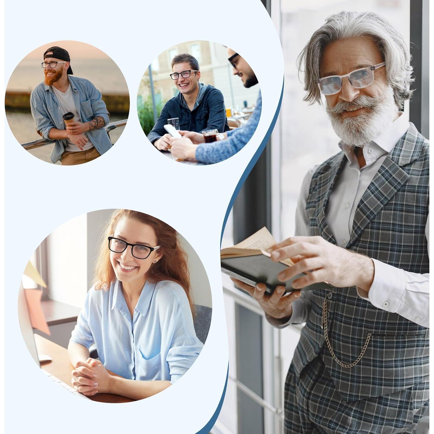 Gafas de lectura progresivas multifocales Metal Gris 1.5x