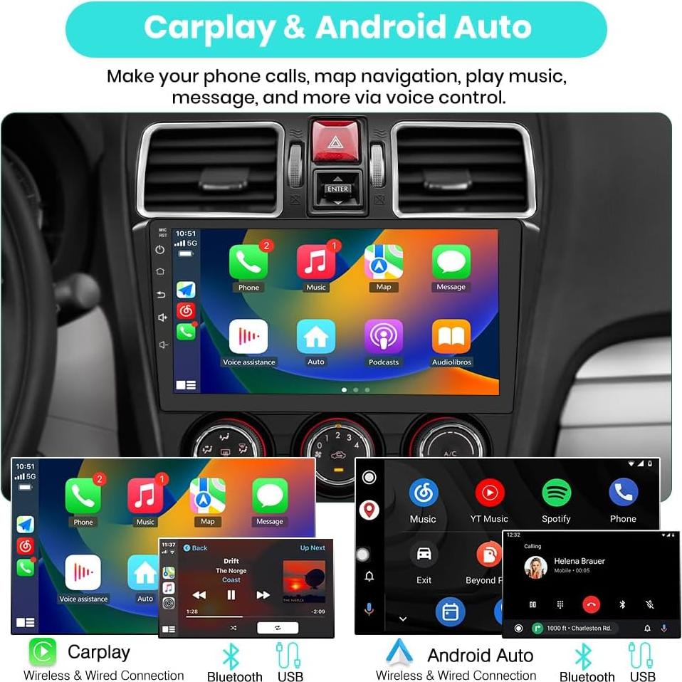 Radio de Coche Android 13 AWESAFE 9" para Subaru 2015-2018