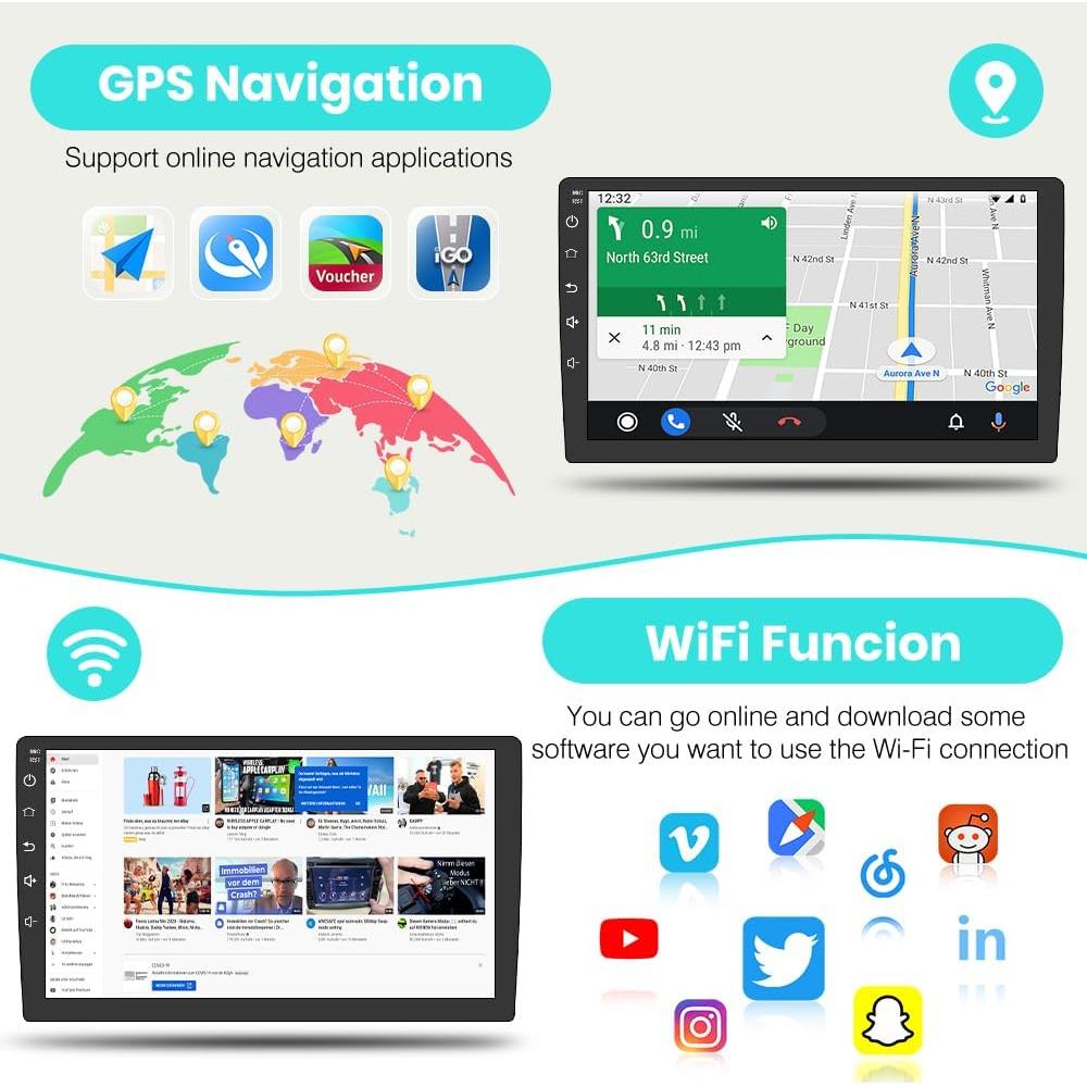 Radio de Coche Android 13 AWESAFE 9" para Subaru 2015-2018