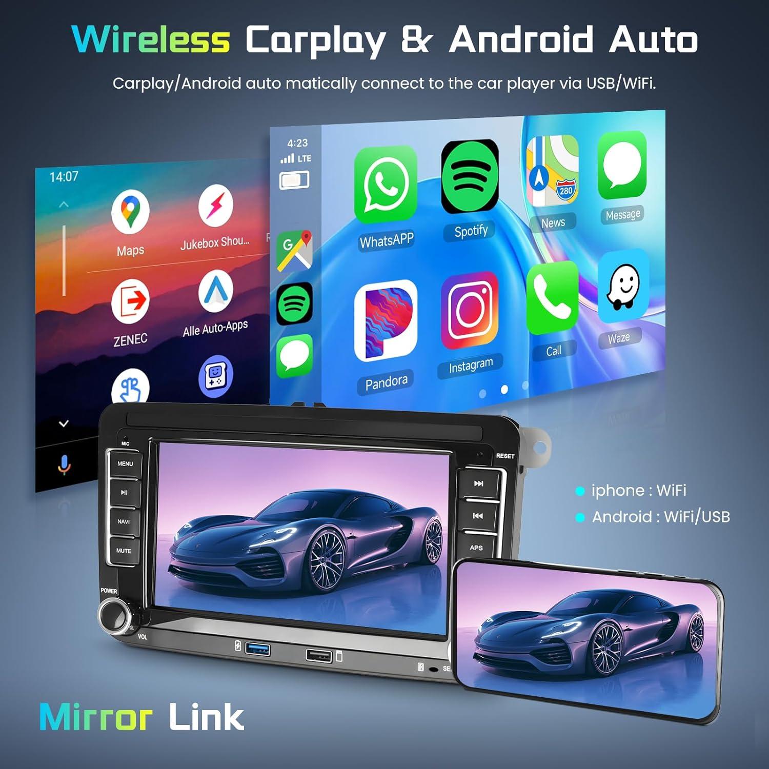 Estéreo de Coche Hodozzy Android 7" para VW Jetta Passat Golf